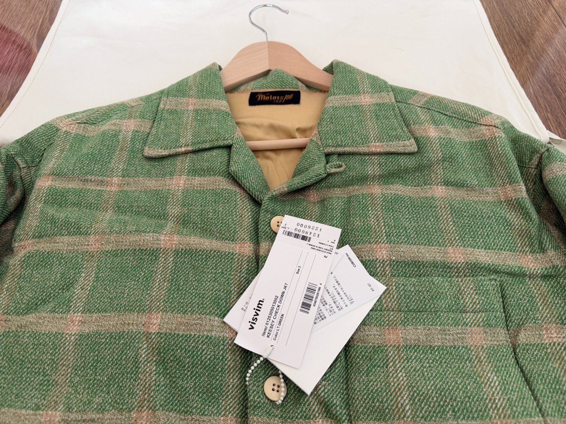 VISVIM 25SS Keesey Check Down Jacket — label