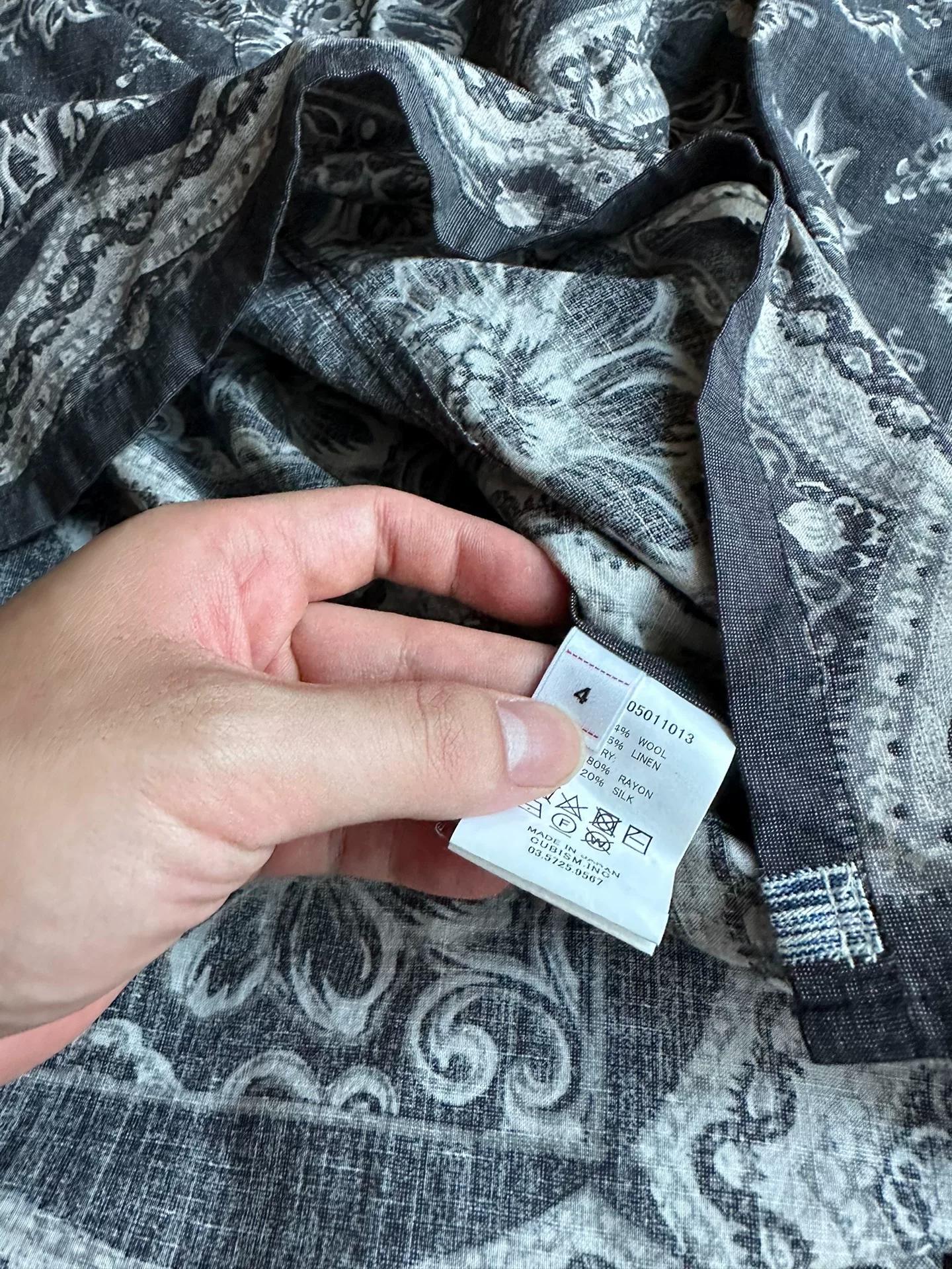 visvim Wool Linen Tunic — label