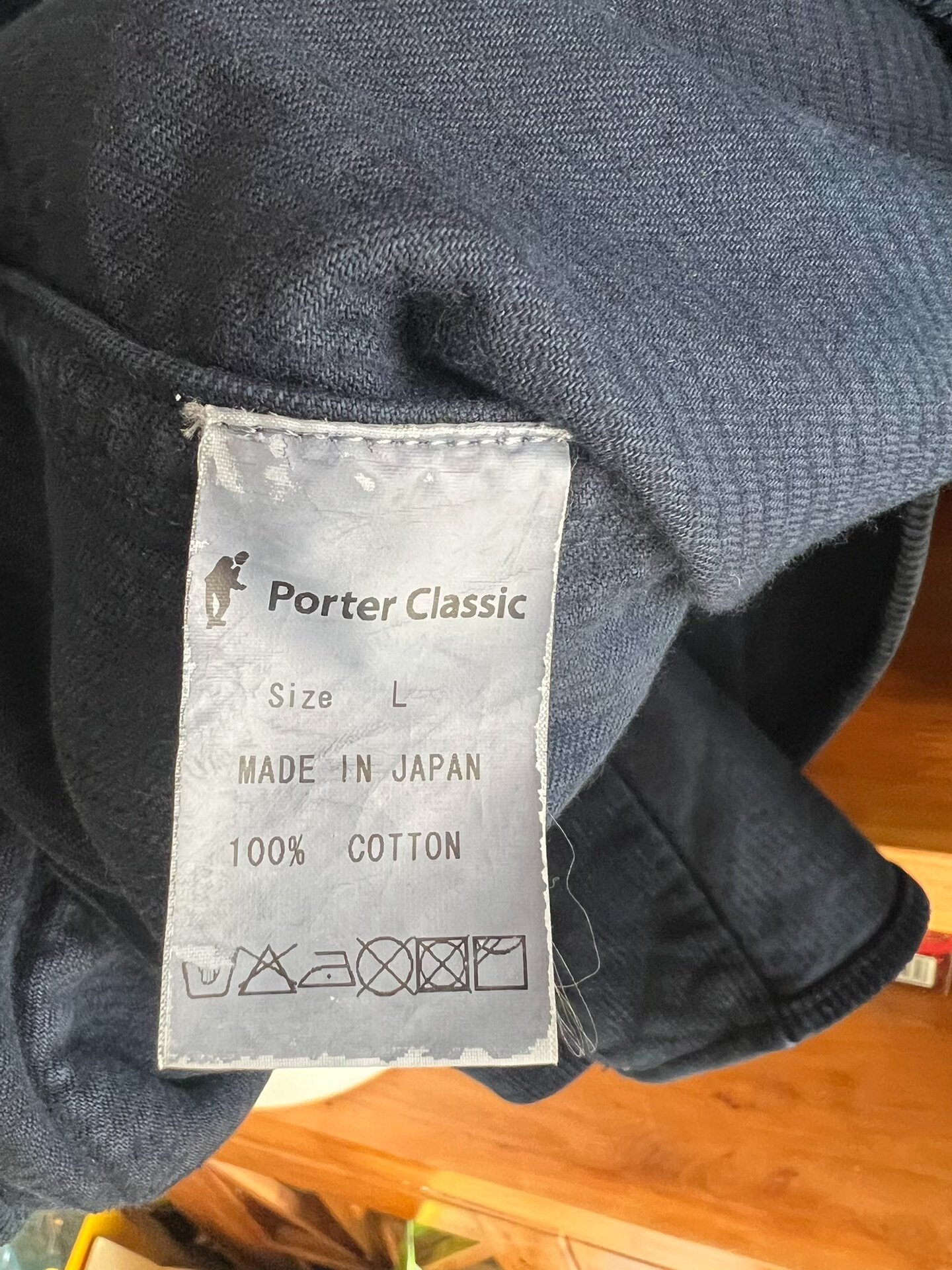 Porter Classic Indigo Royal Corduroy Work Jacket — label