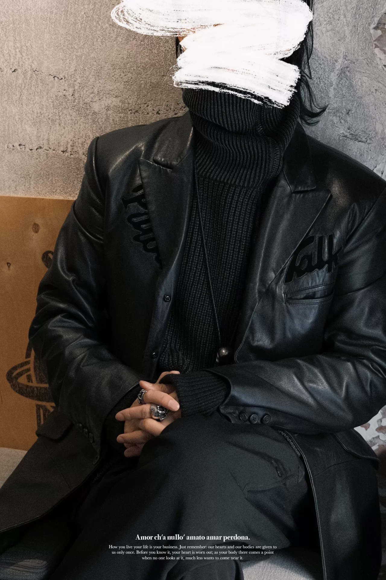 Yohji Yamamoto 03AW Pillow Talk Leather Jacket — detail