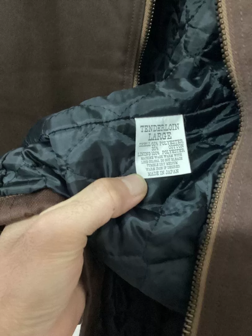 TENDERLOIN Dark Gray Zip Jacket — label