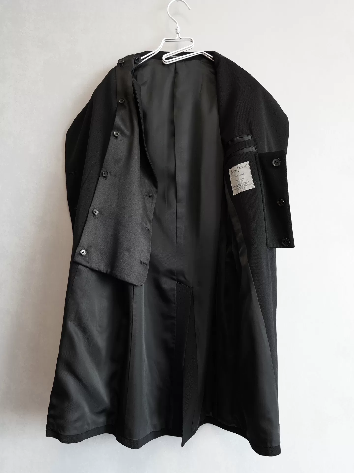 Yohji Yamamoto 07AW Double-Breasted Silk Coat — front