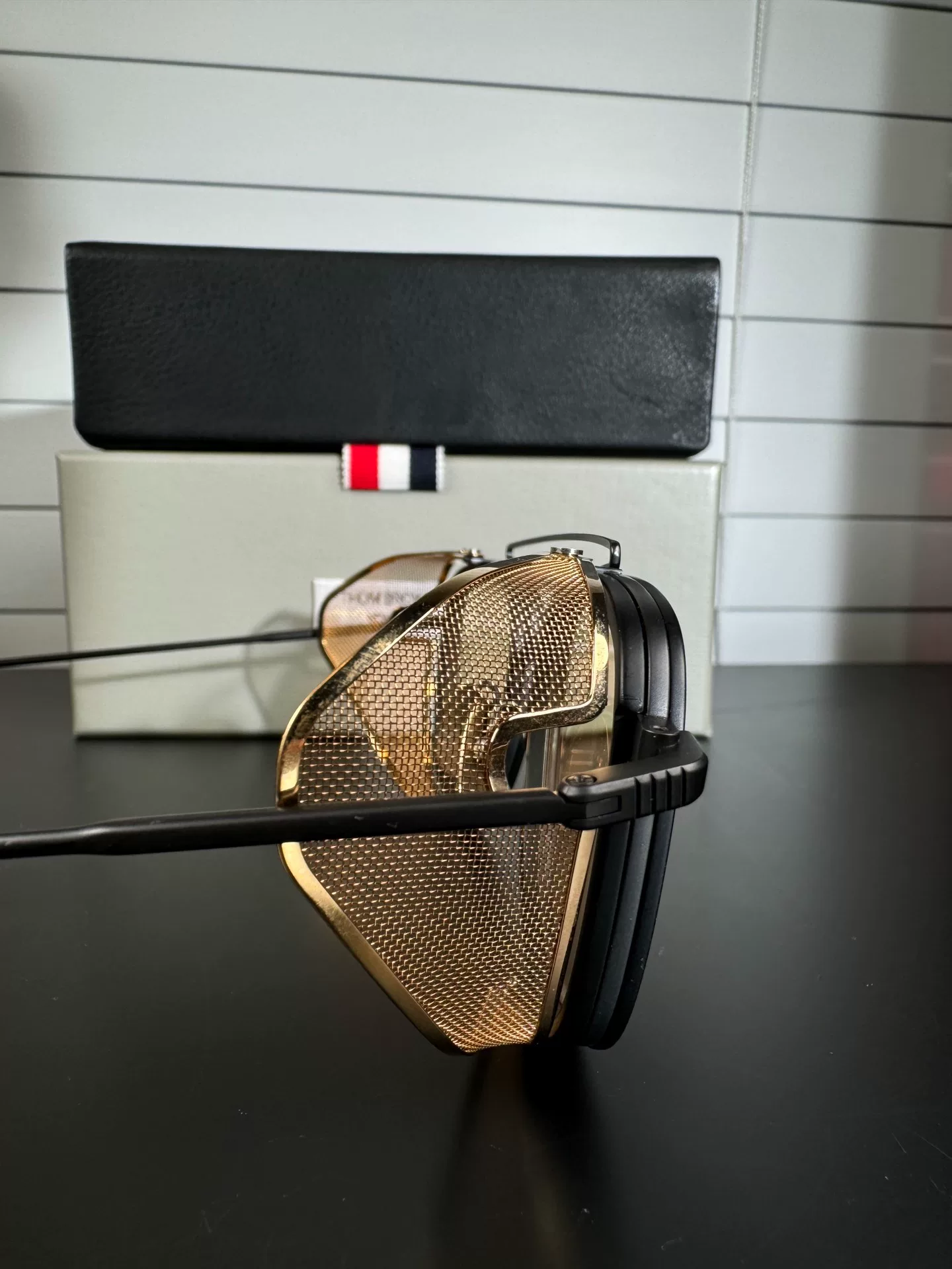 Thom Browne TB-808 Windproof Sunglasses — label