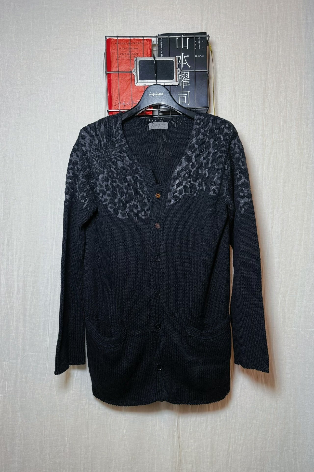 Yohji Yamamoto 19SS Asymmetric V-Neck Cardigan — front