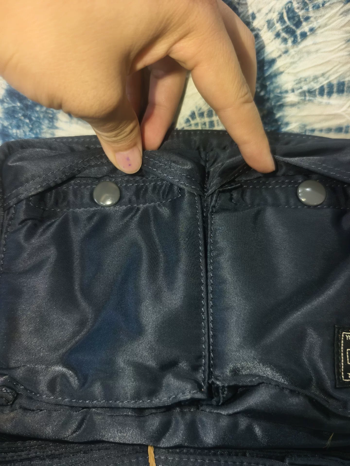Head Porter Navy Blue Crossbody Bag — detail