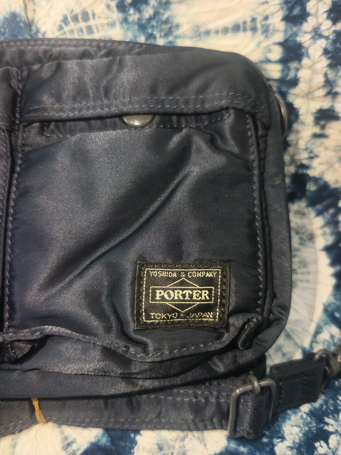 Head Porter Navy Blue Crossbody Bag — front