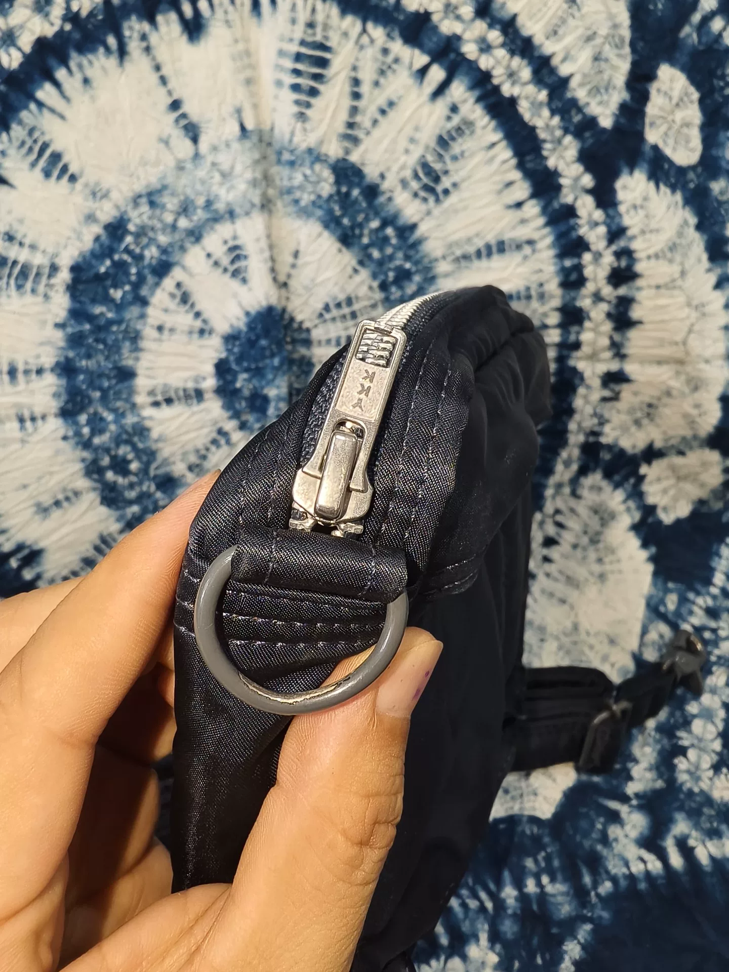 Head Porter Navy Blue Crossbody Bag — back