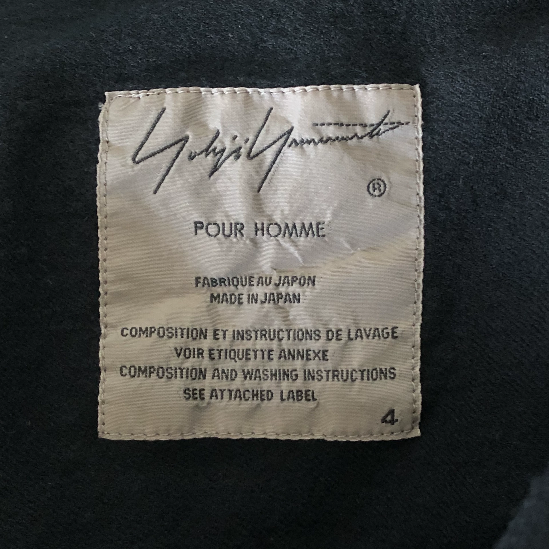 Yohji Yamamoto 17AW Wool Coat — label