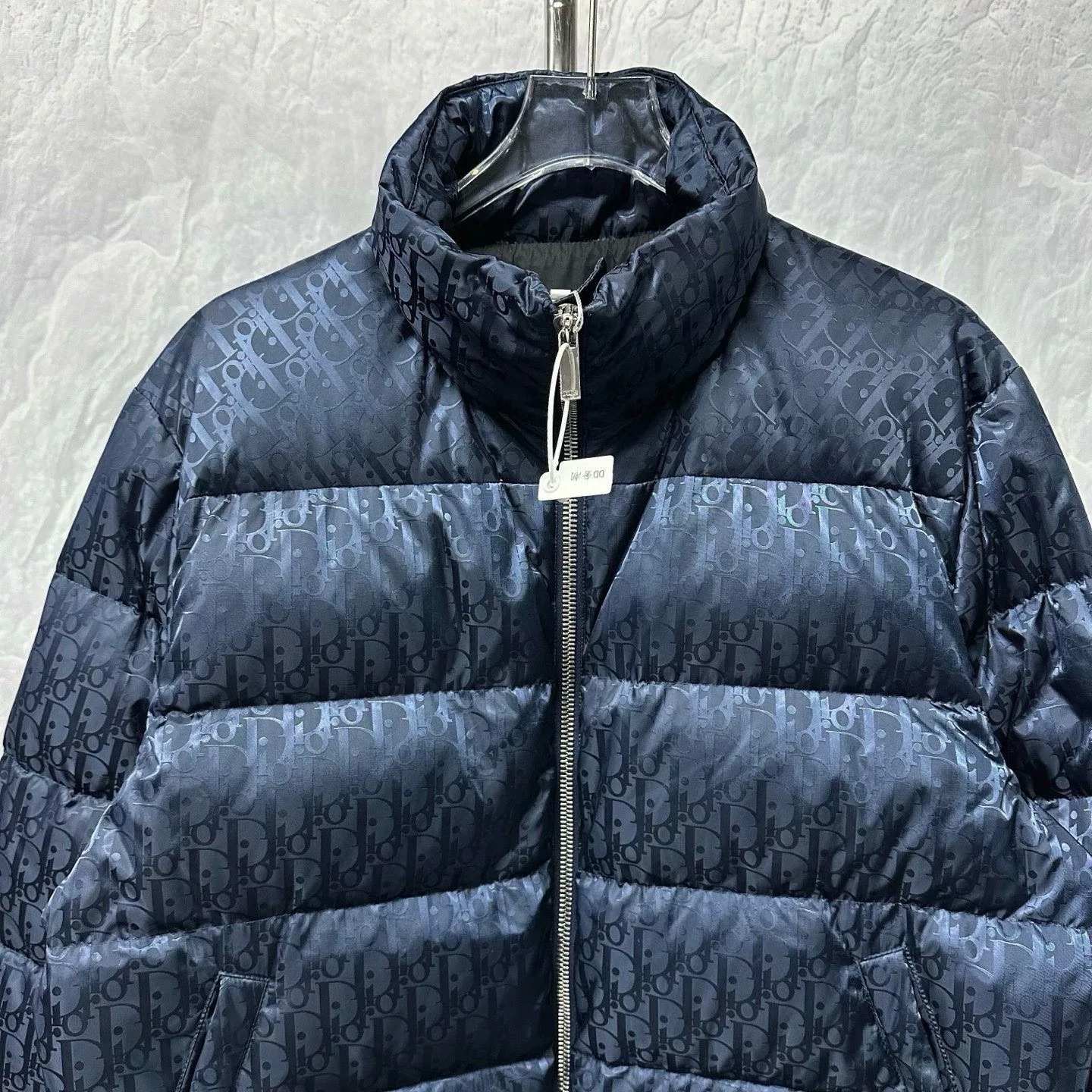 Dior All-Over Logo Stand-Collar Down Jacket — front
