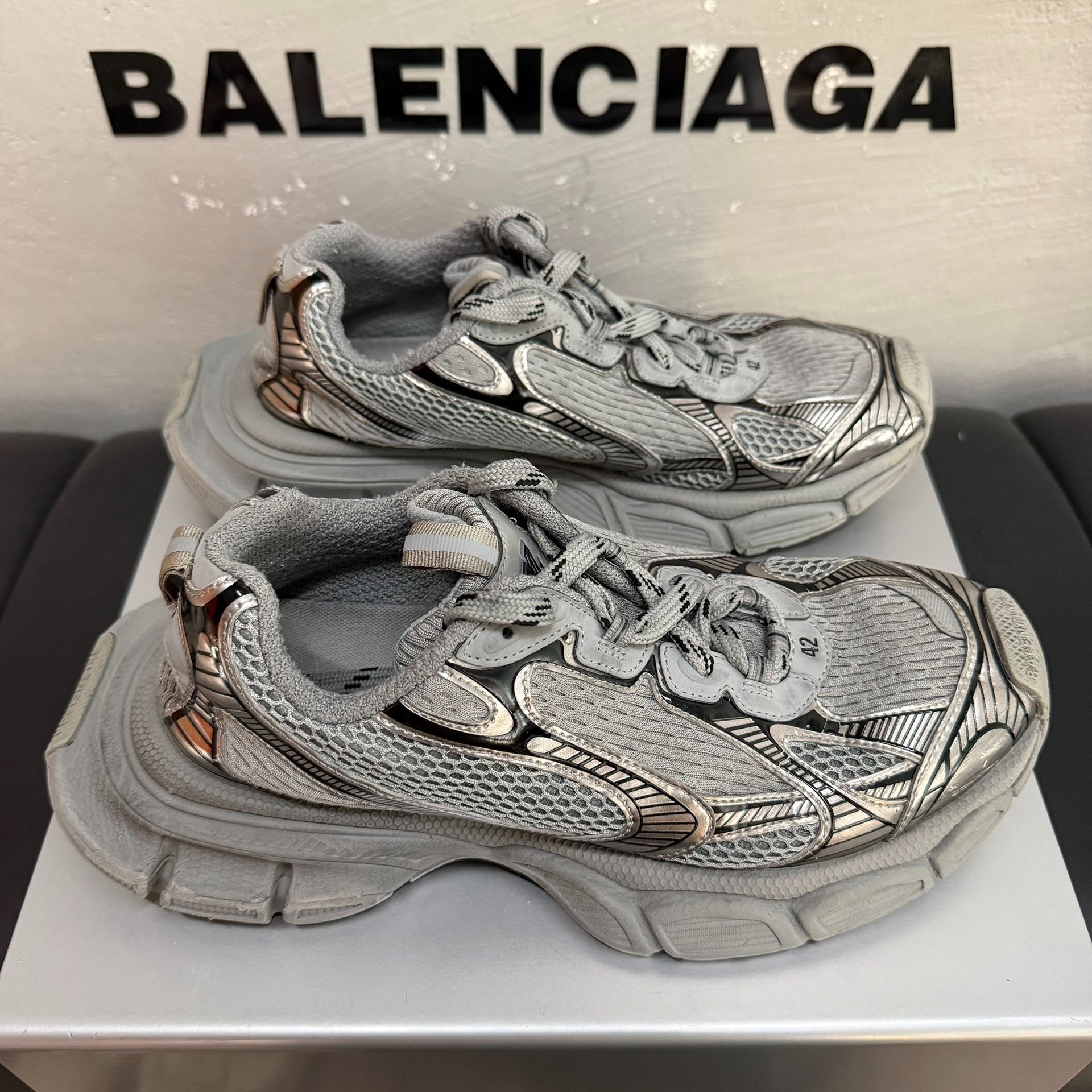 Balenciaga 3XL Silver Dad Shoes 42 — back