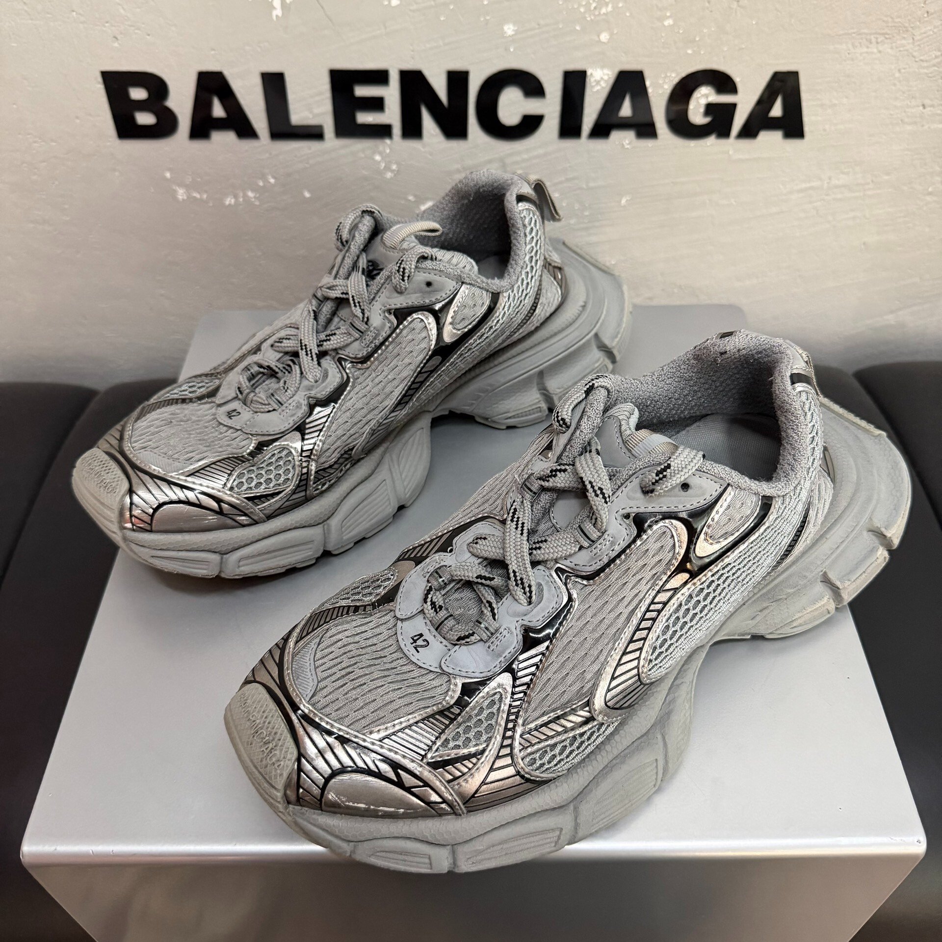 Balenciaga 3XL Silver Dad Shoes 42