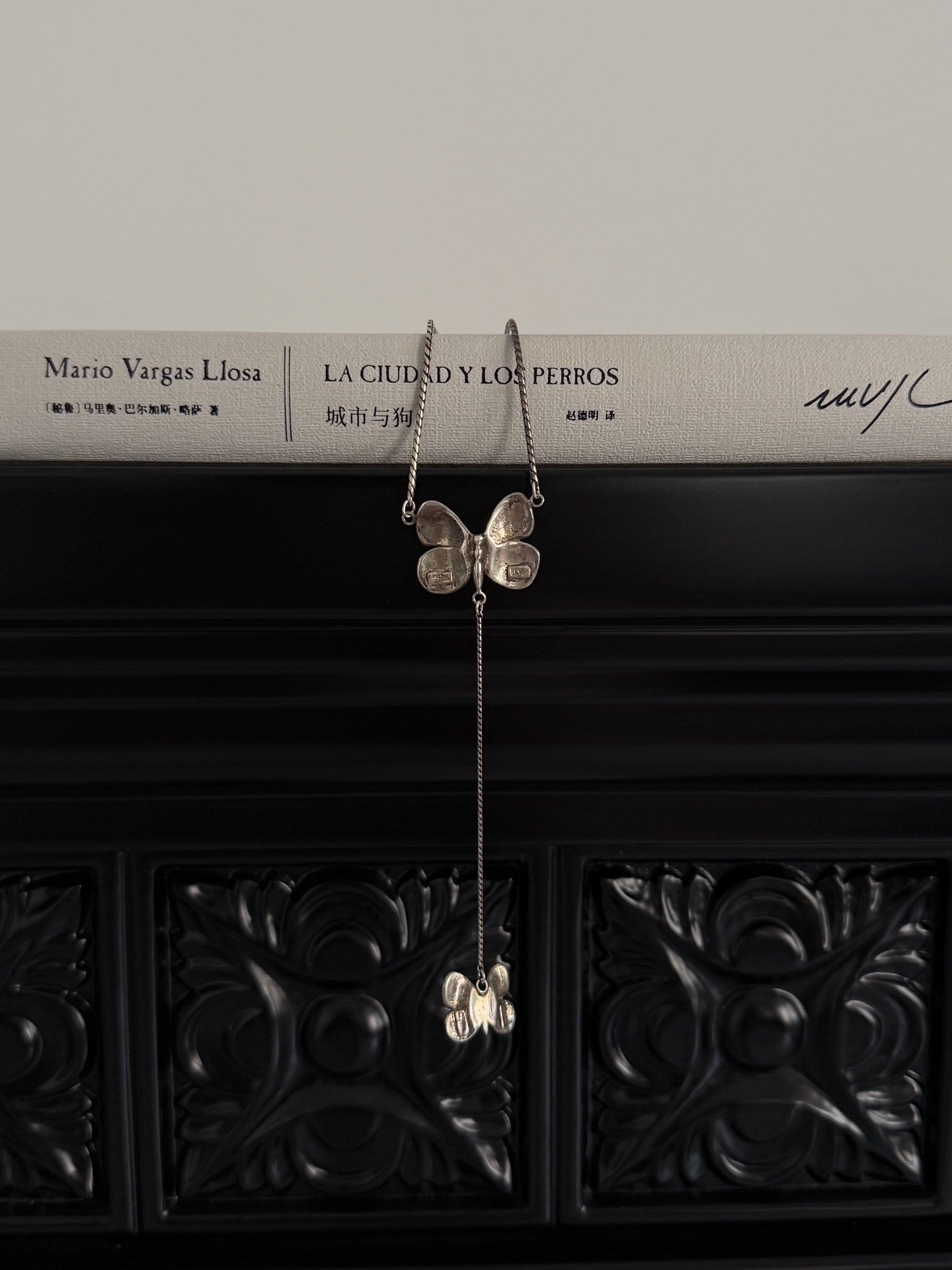Jean Paul Gaultier Double Butterfly Necklace — detail