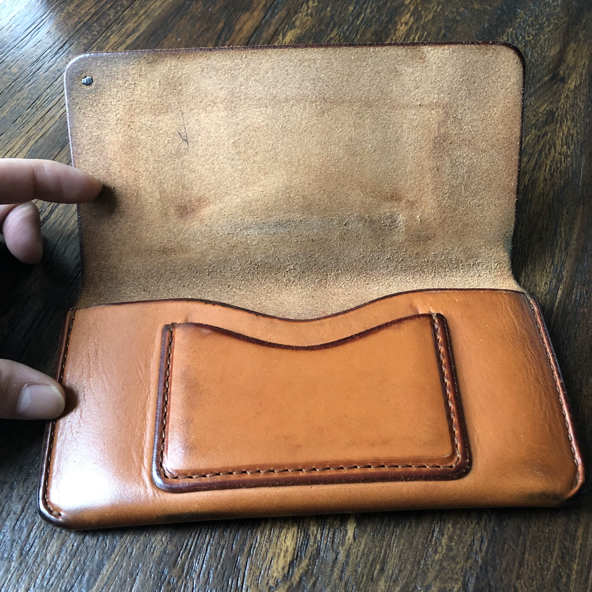 Goros Long Leather Wallet — back