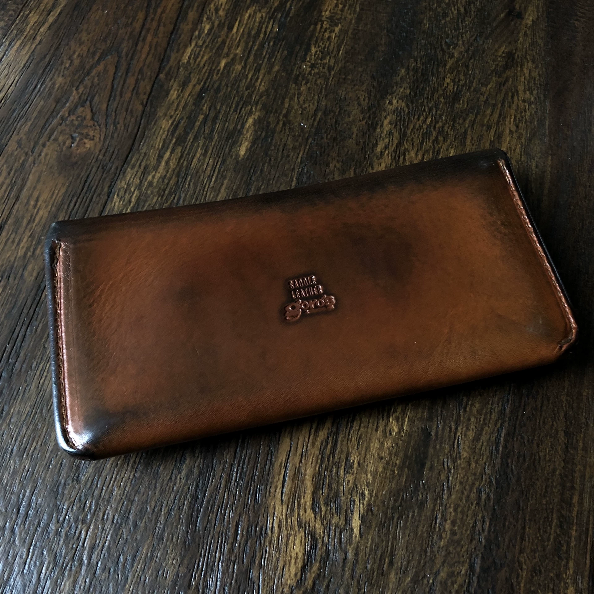 Goros Long Leather Wallet — front