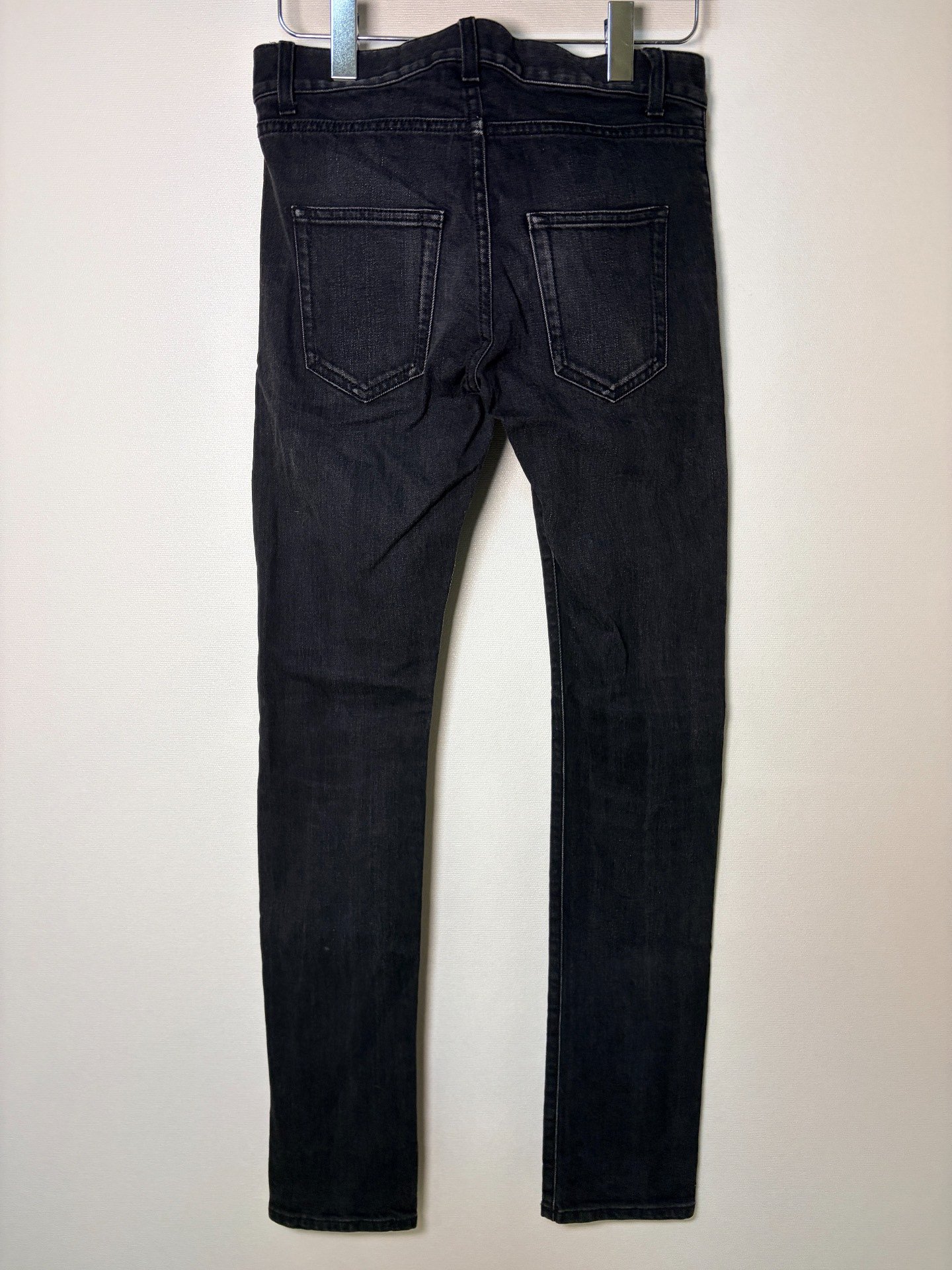 Saint Laurent Black Signature Embroidery Jeans — front