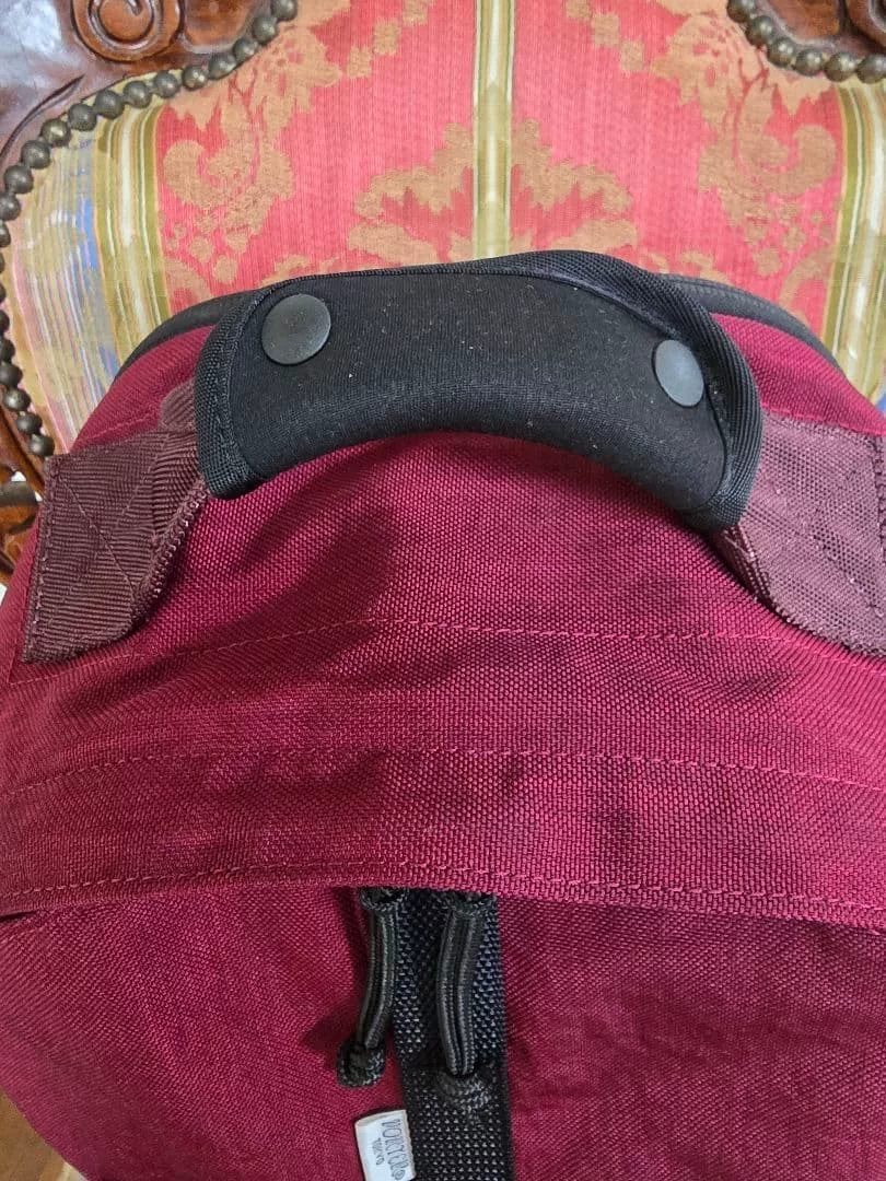 PORTER WILLOW Wine Red Casual Backpack — label