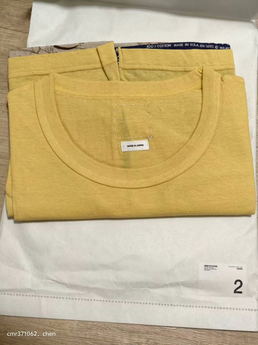 visvim 20SS Spot Jumbo Stars Tee — label
