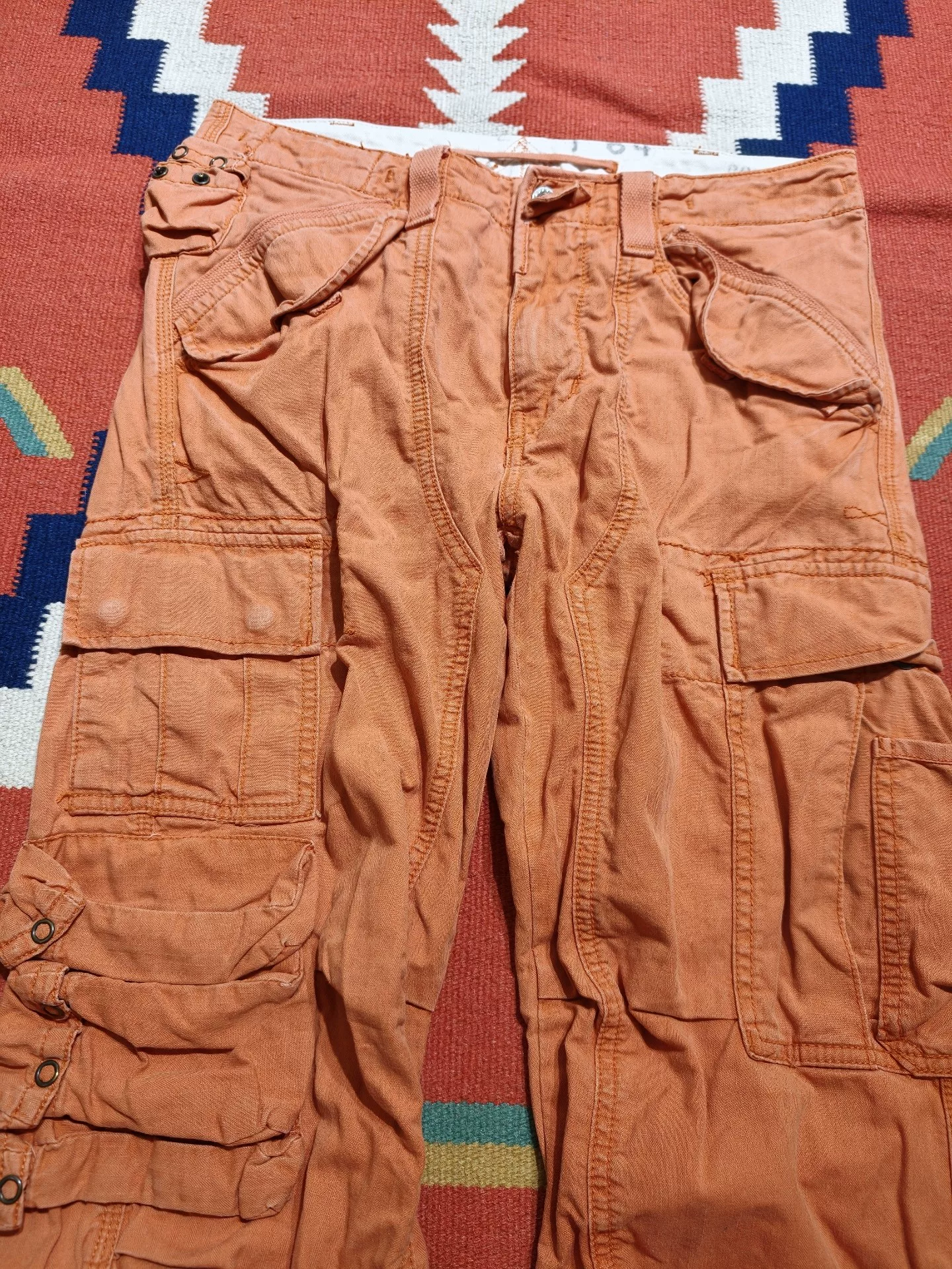 RRL Ralph Lauren Orange Cargo Pants — label