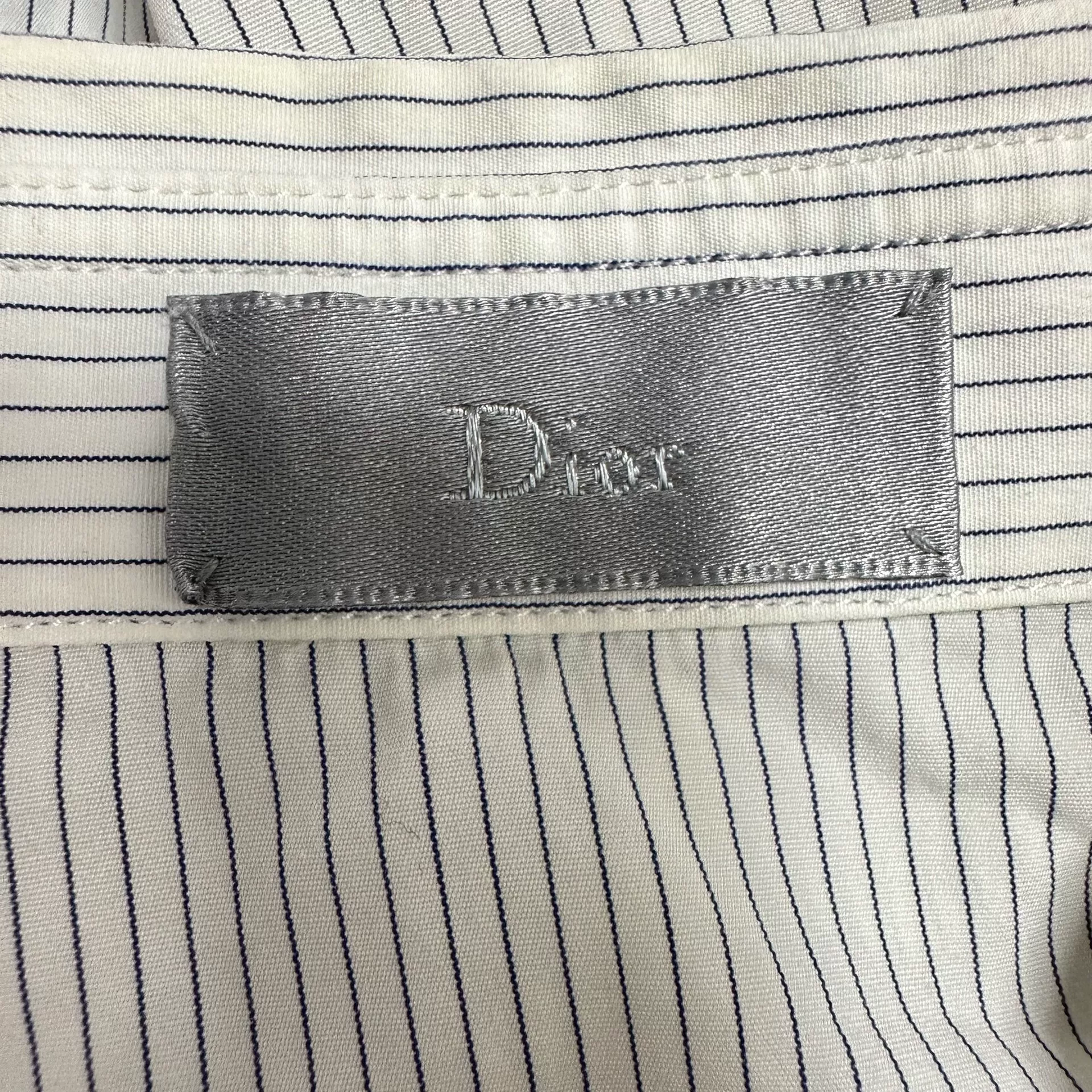 Dior Striped Camellia Logo Shirt — back
