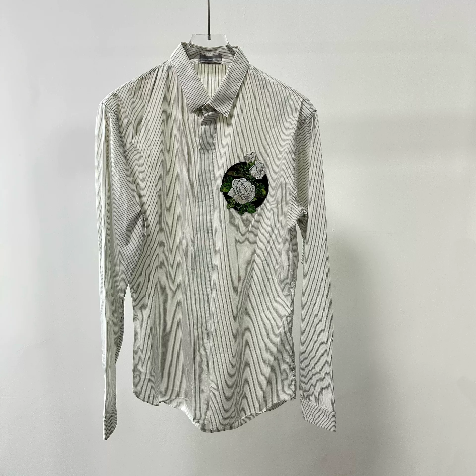 Dior Striped Camellia Logo Shirt