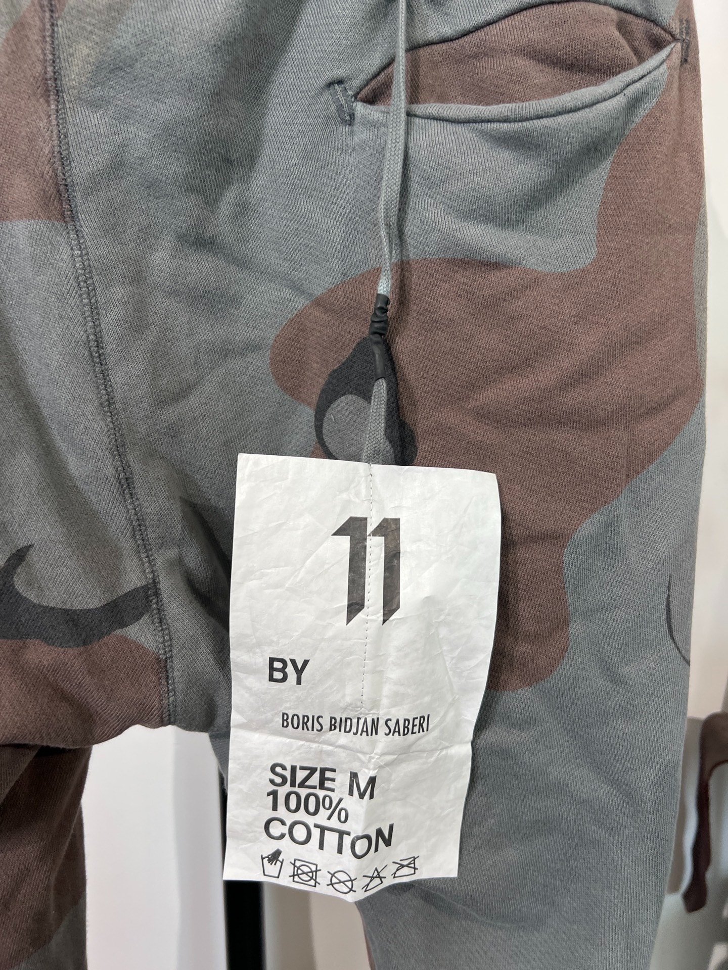 Boris Bidjan Saberi Camouflage Sweatpants — label