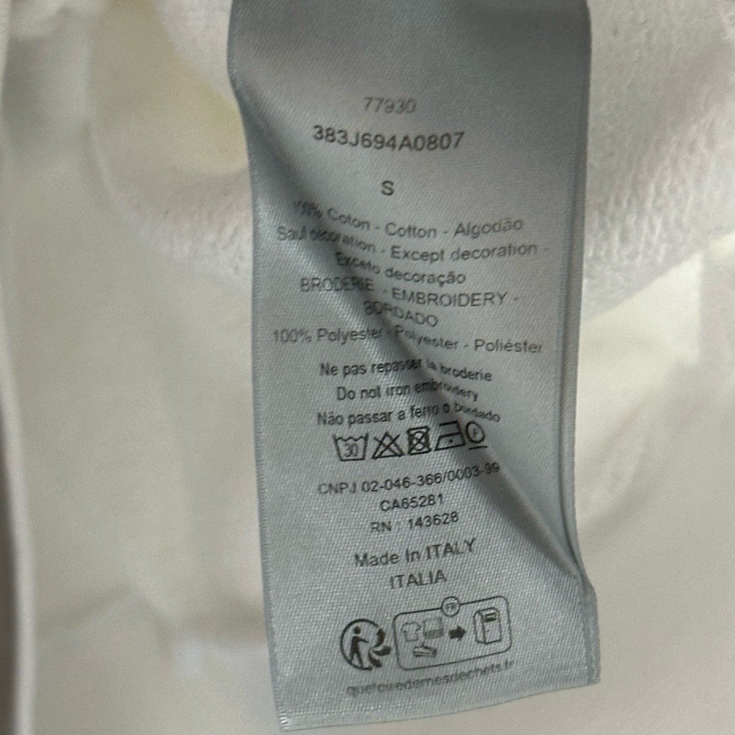 Dior Printed Collar Chest Pocket Sweatshirt — label