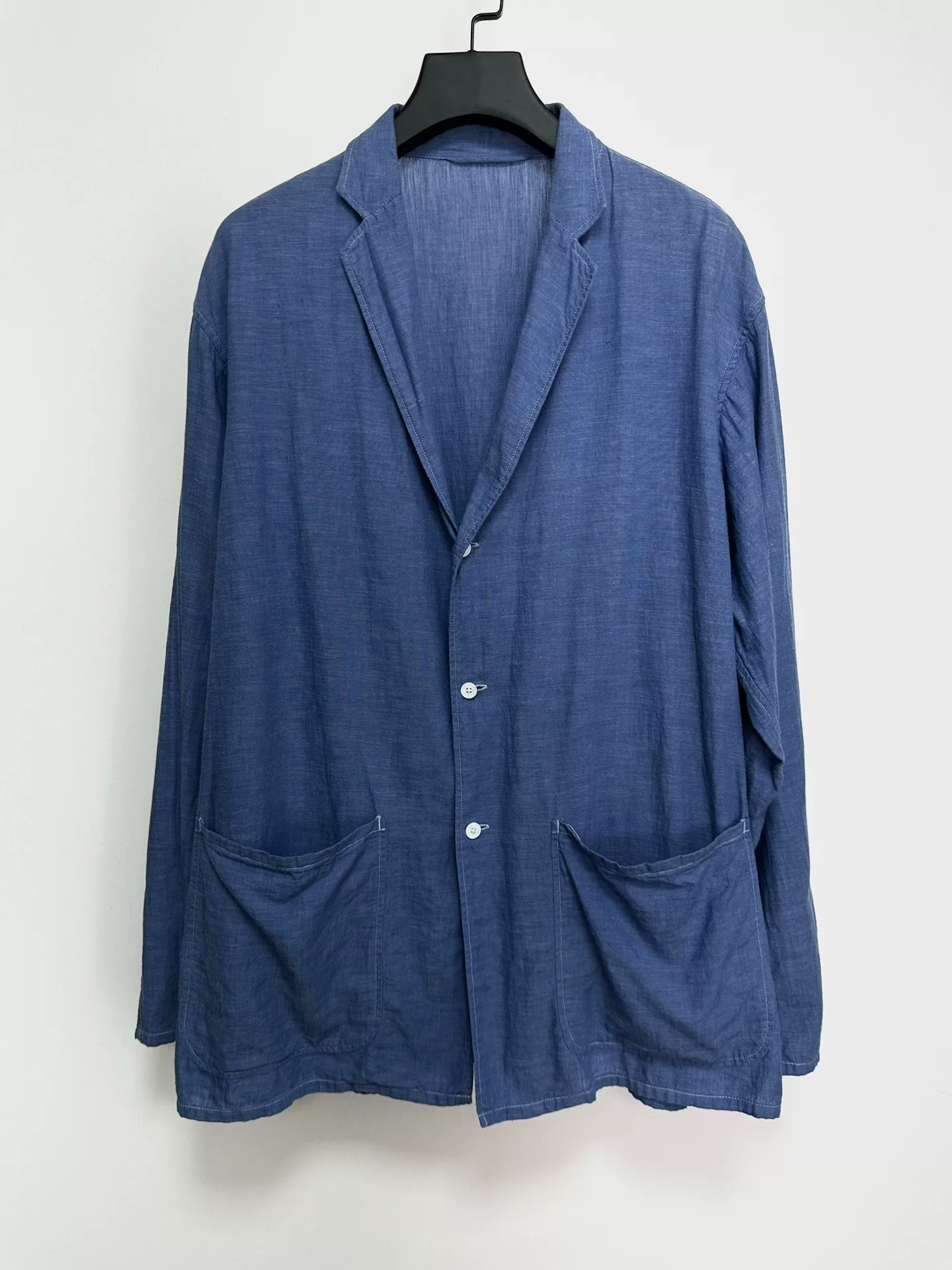 COMOLI Indigo Washed Cotton Coat