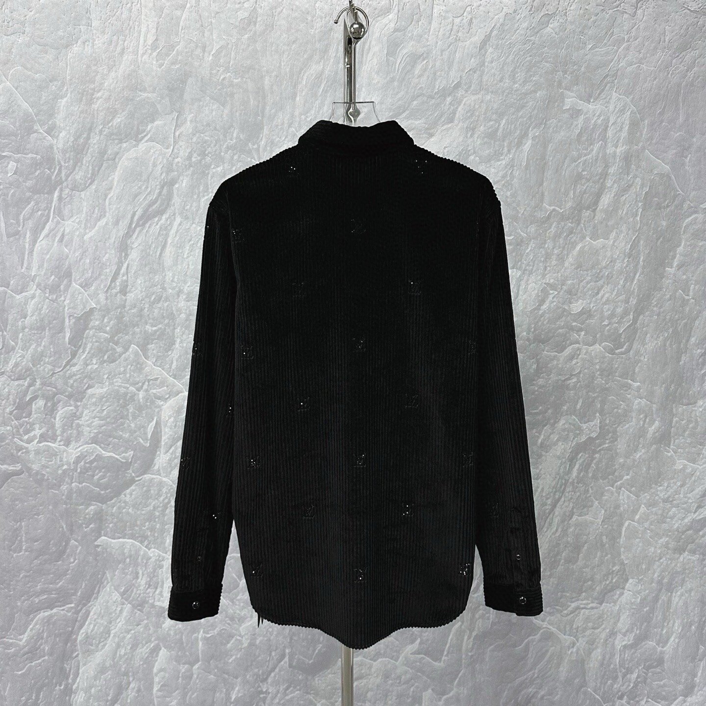 Louis Vuitton SS25 Corduroy Rhinestone Long-Sleeve Shirt — back