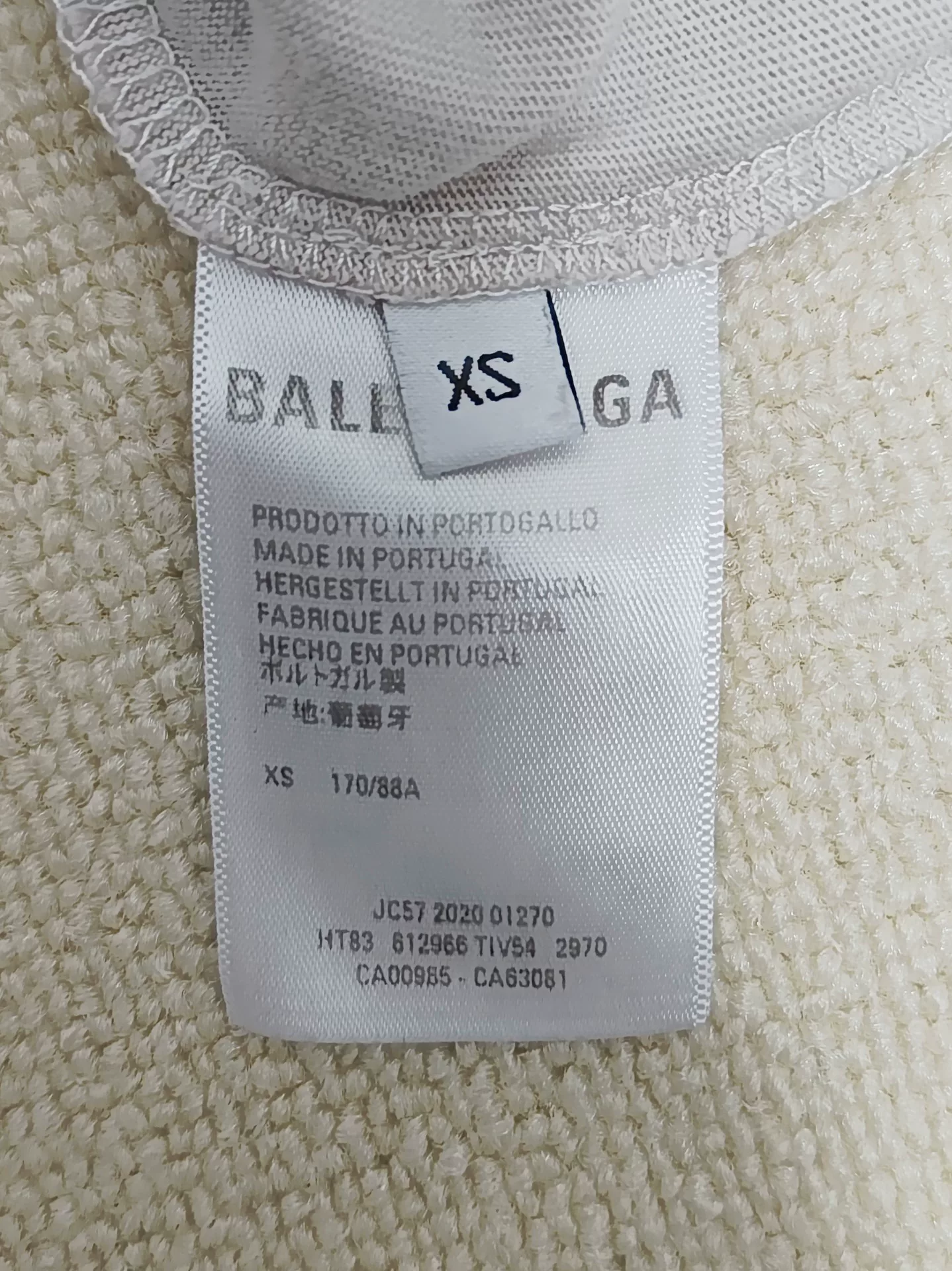 Balenciaga Logo Print White T-shirt — label