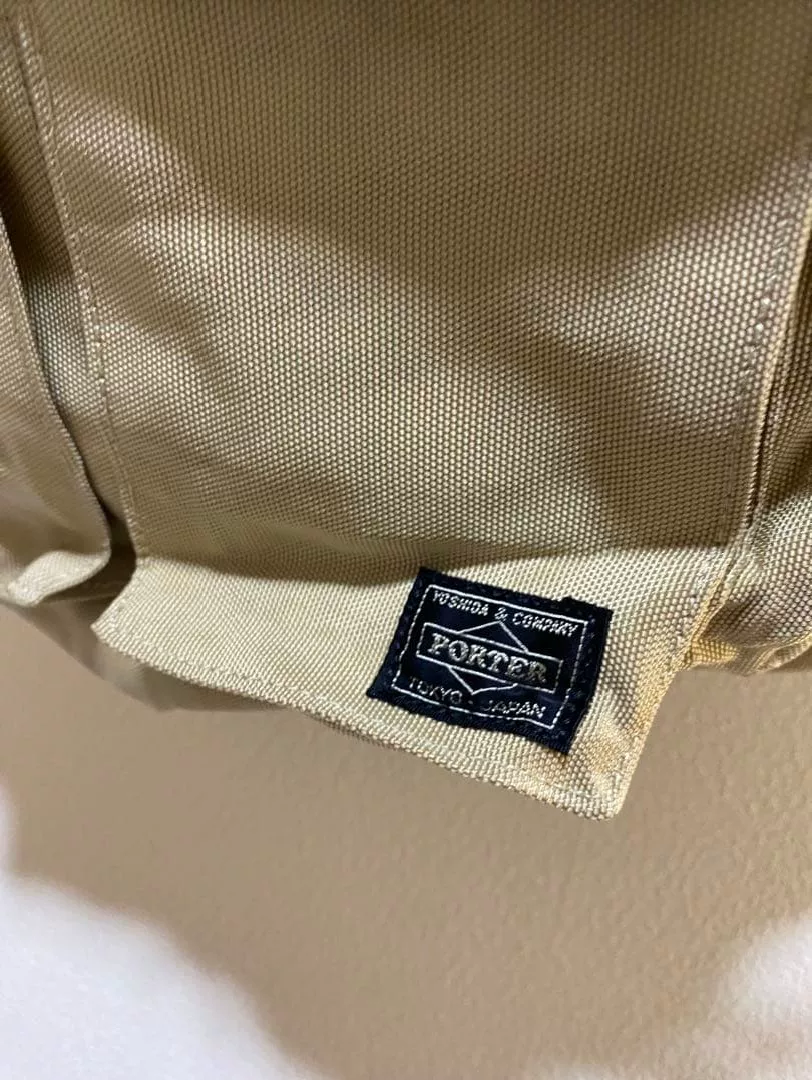 PORTER Functional Beige Canvas Backpack — back