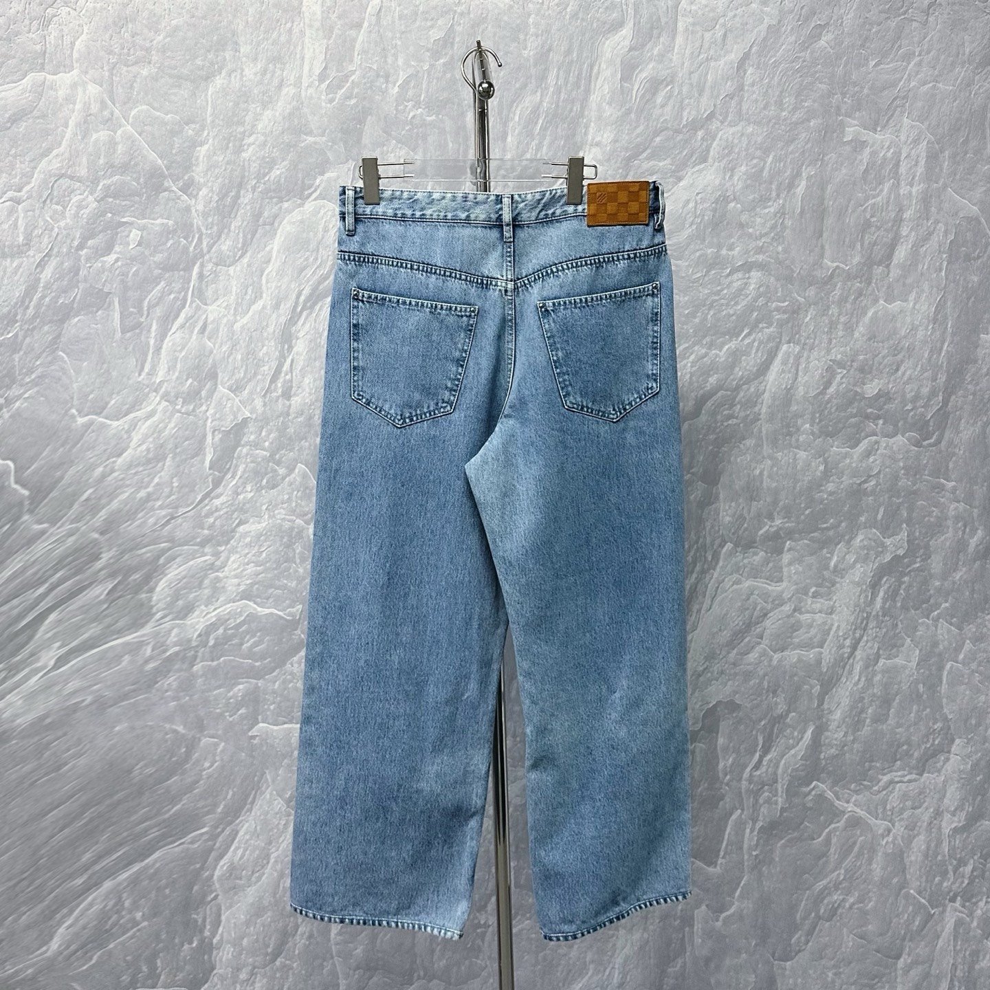 Louis Vuitton SS25 Distressed Logo Denim Pants — back