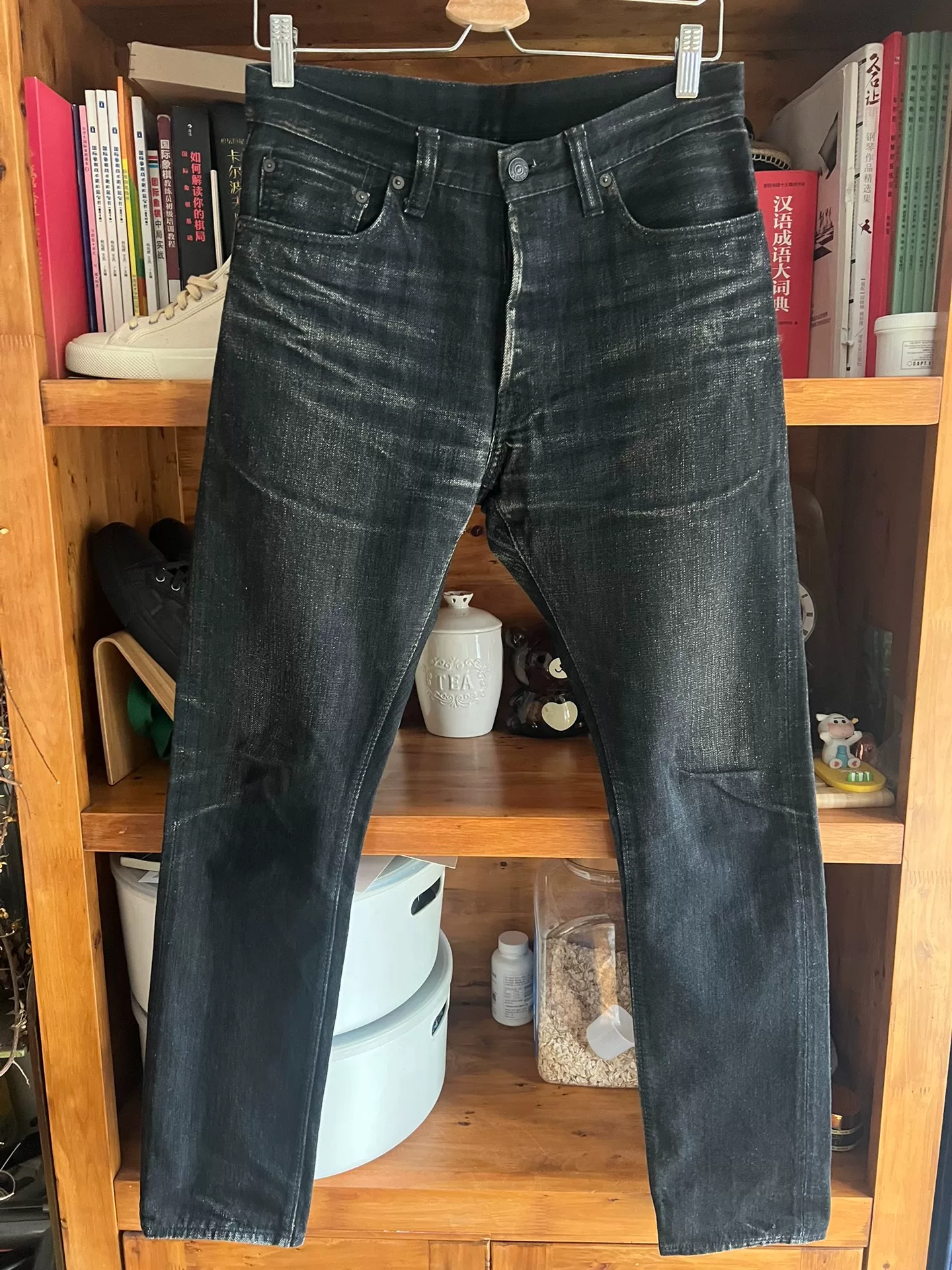 Pure Blue Japan Selvedge Washed Black Jeans