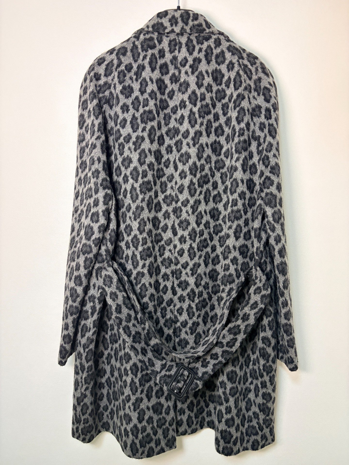 Saint Laurent Leopard Print Wool Coat — front