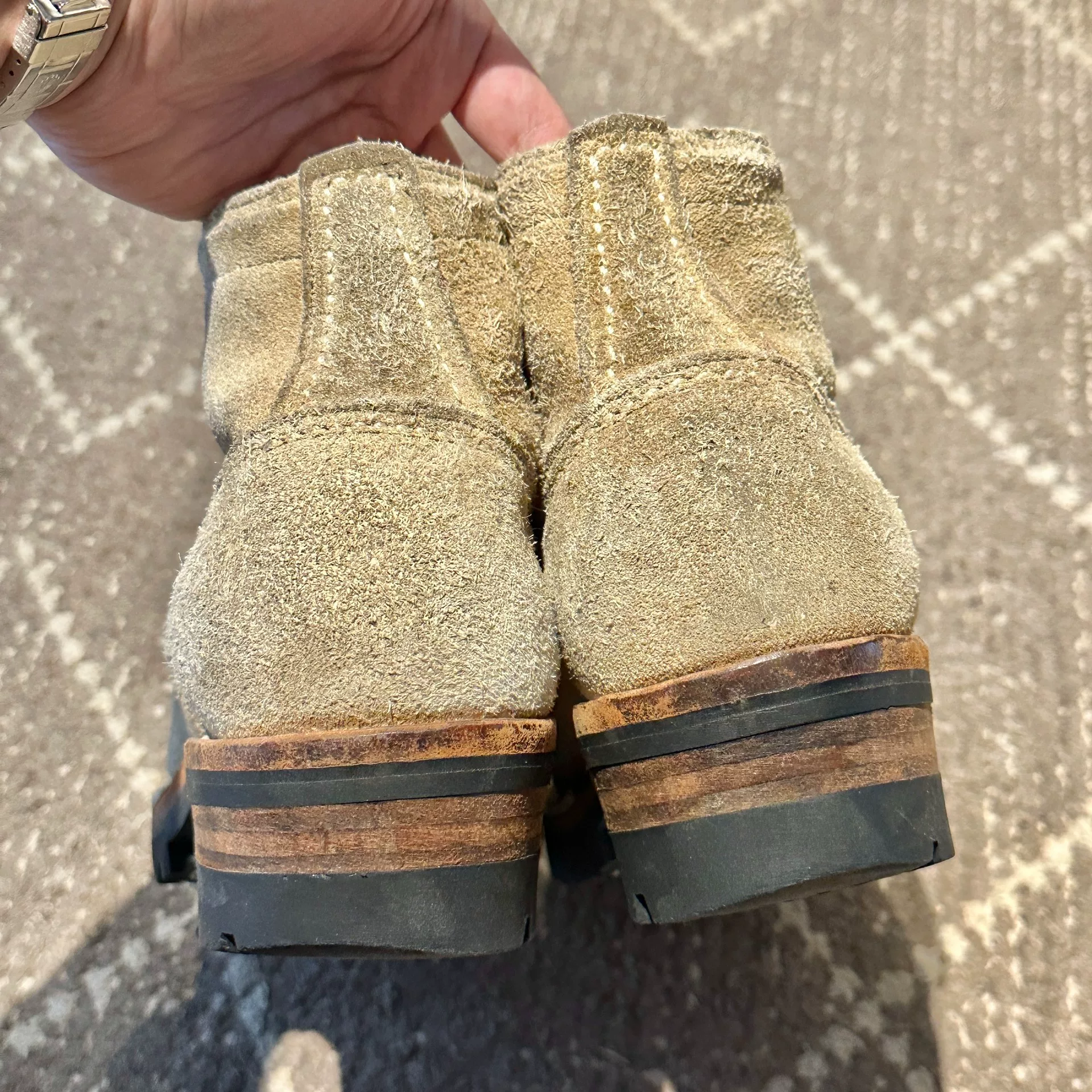 Wesco 6.5d Burlap Jobmaster Boots — label