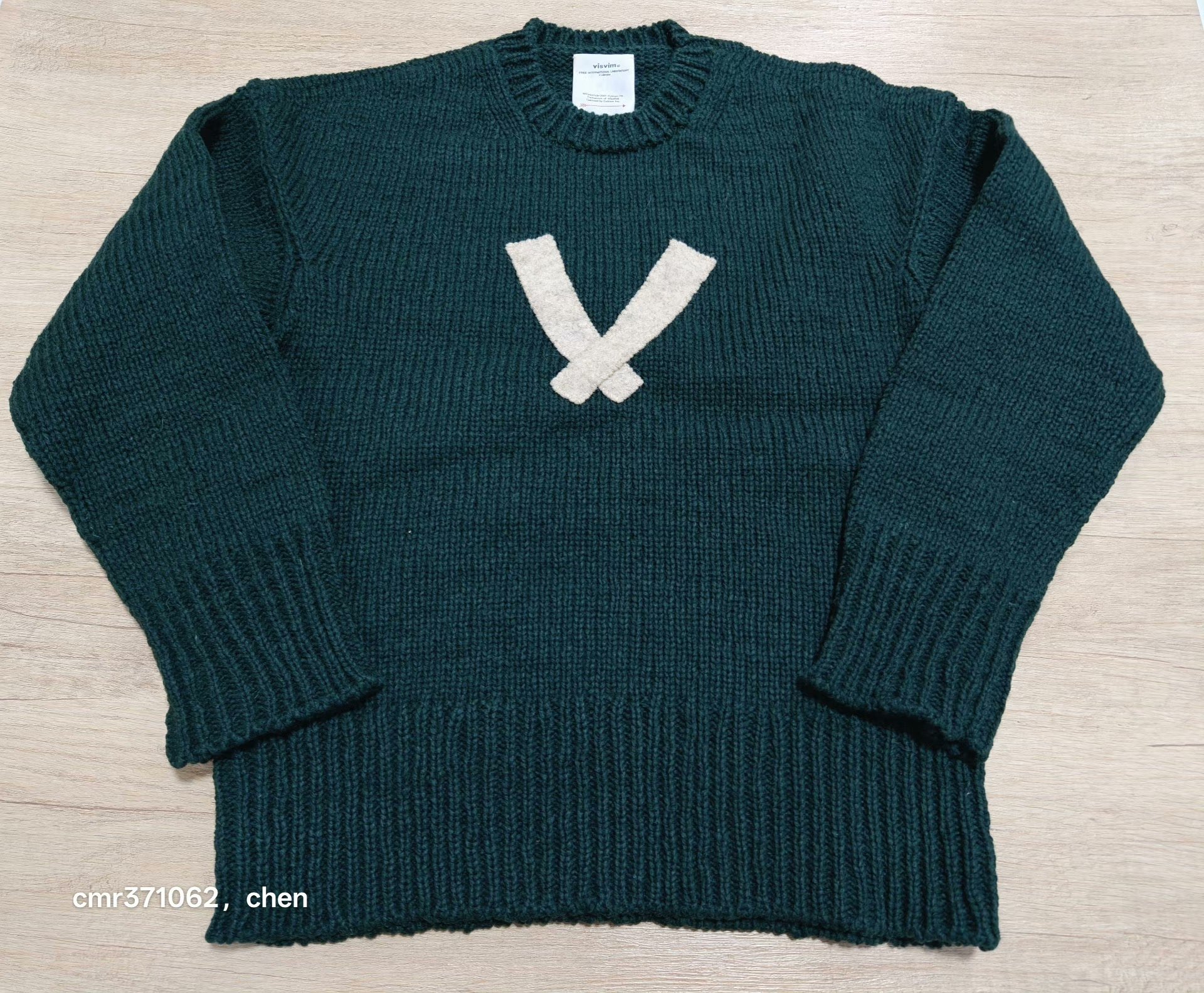 VISVIM 22AW LETTERMAN CREW KNIT