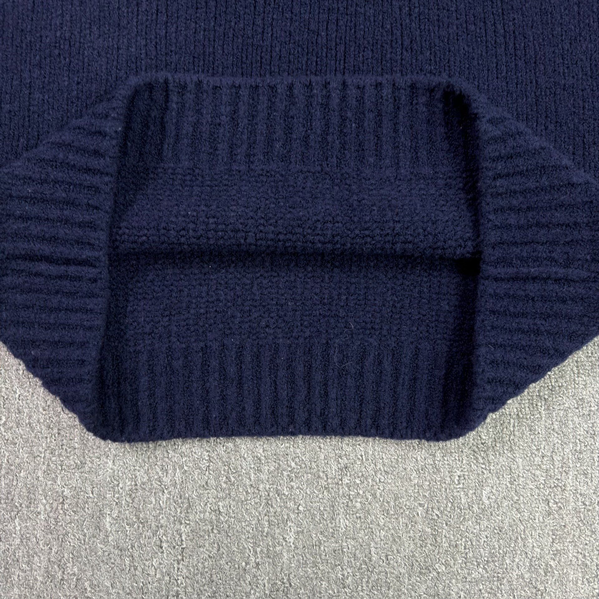 LV Chest Logo Dark Blue Sweater — label