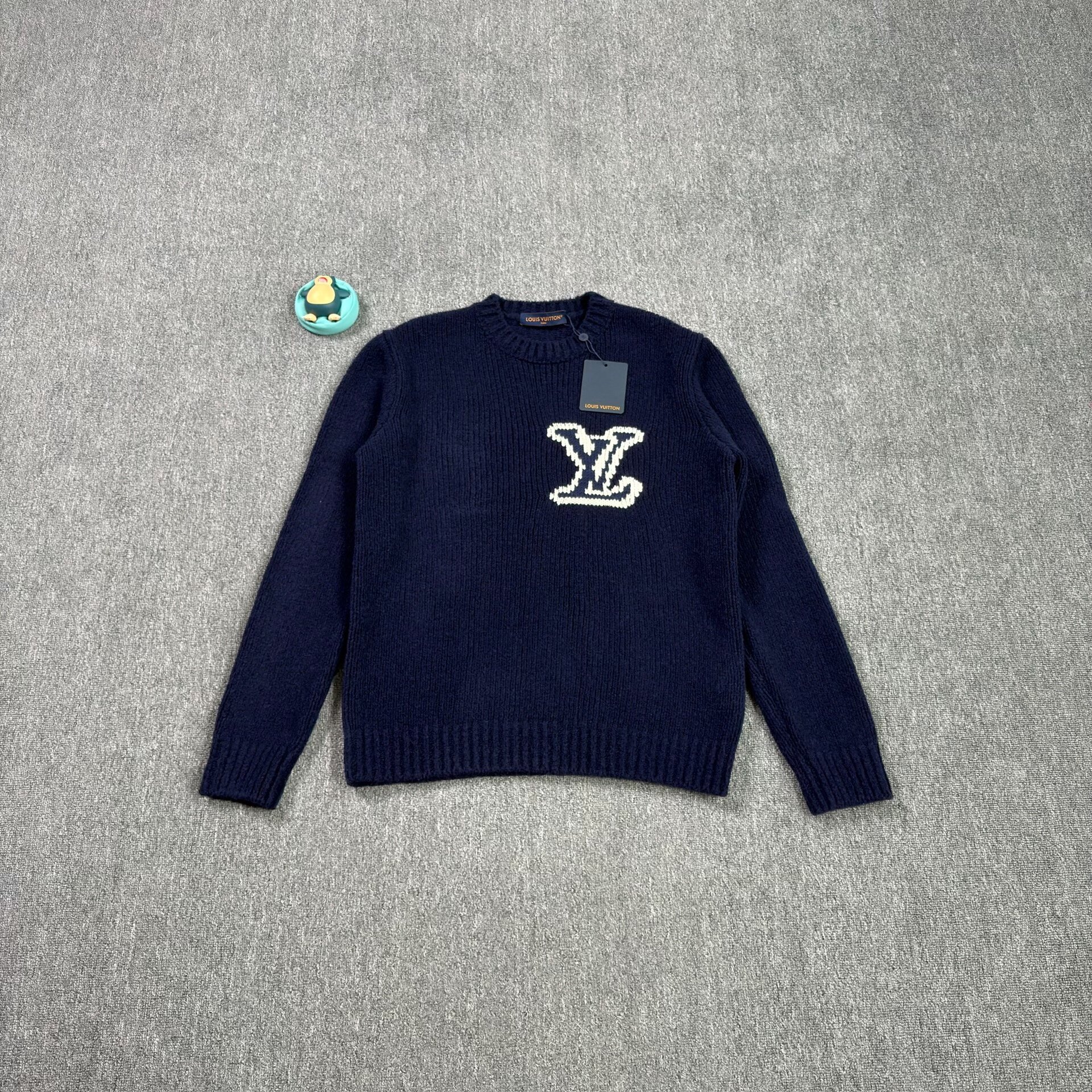LV Chest Logo Dark Blue Sweater
