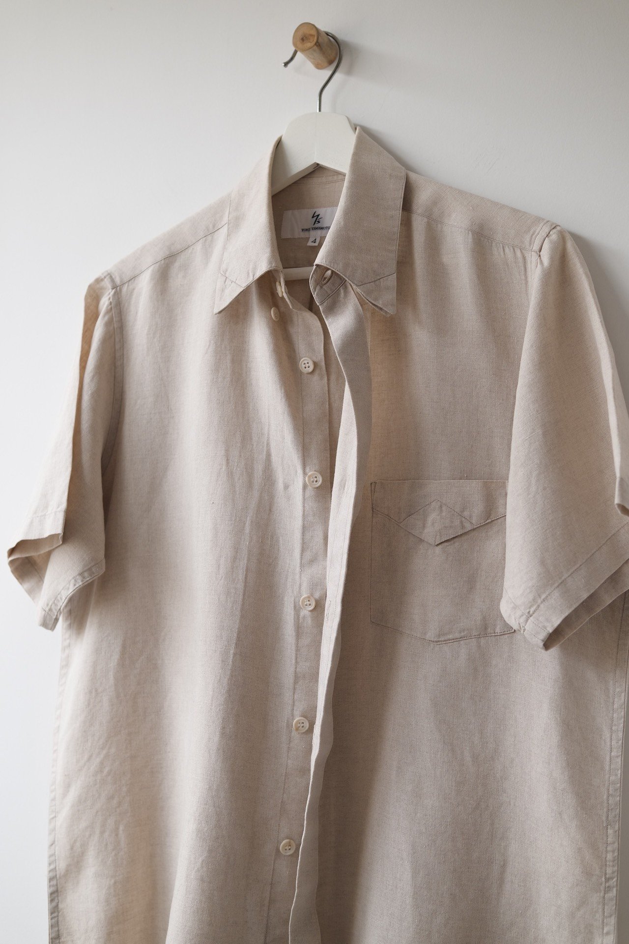 Yohji Yamamoto Y's Men's Linen Short-Sleeve Shirt — front