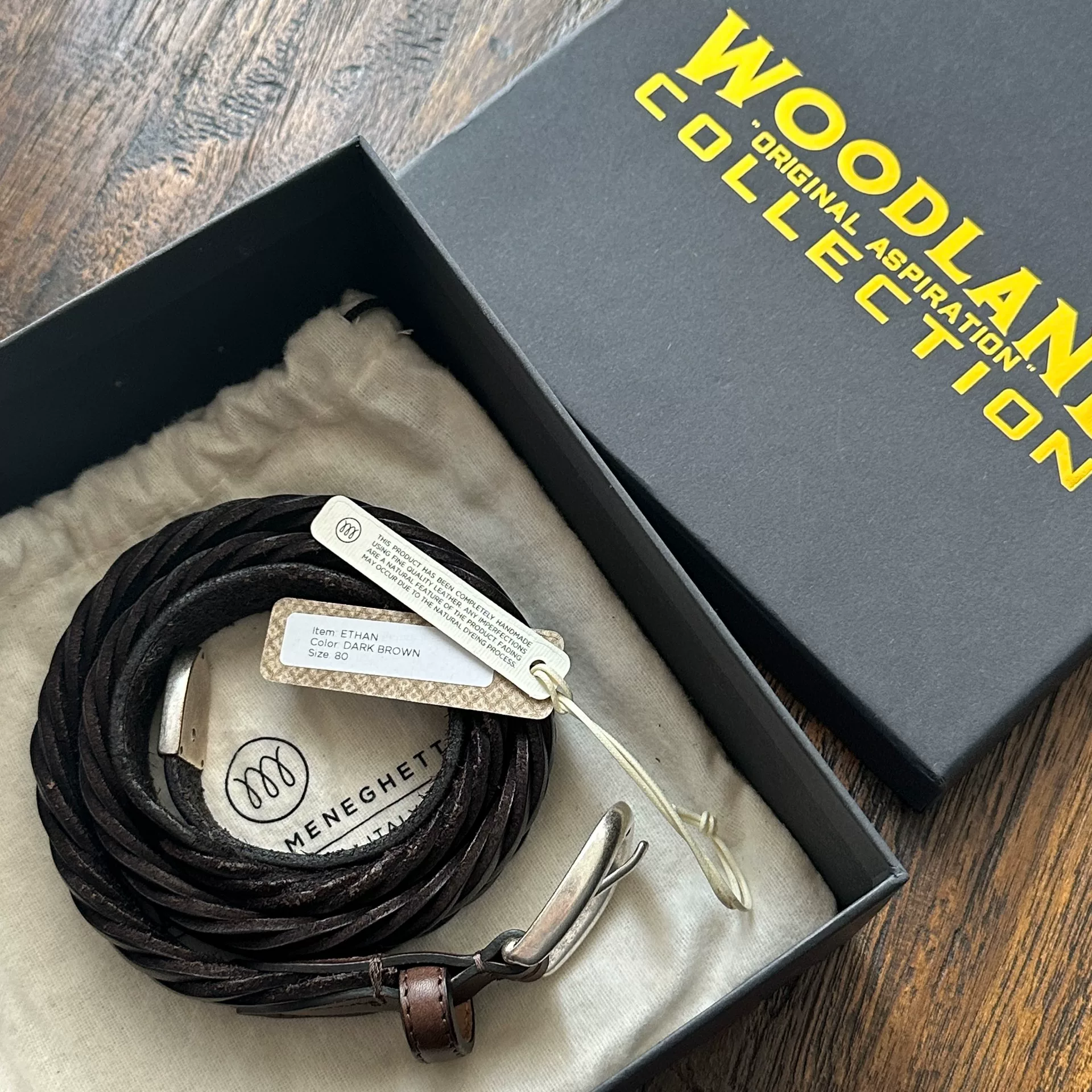 Adriano Meneghetti Hand-Woven Leather Belt — front
