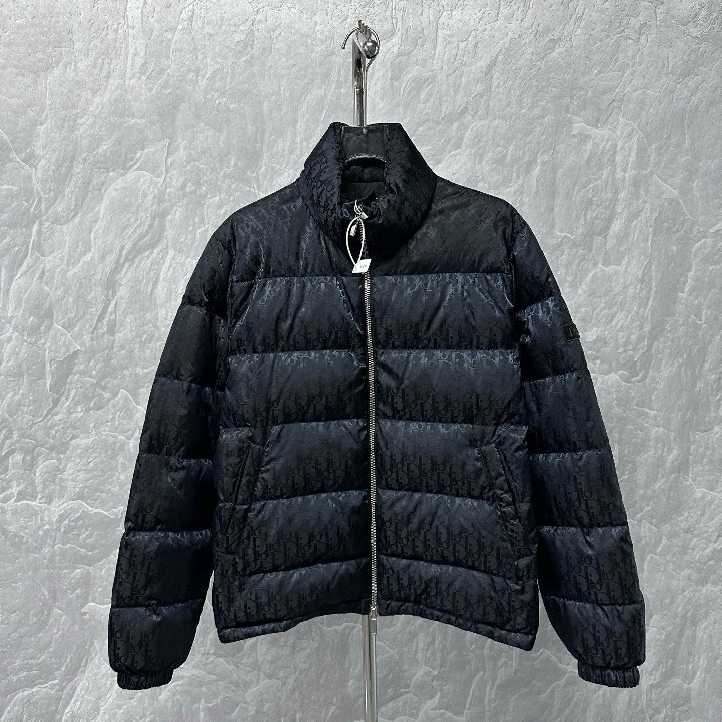 Dior Stand Collar Full Logo Down Jacket