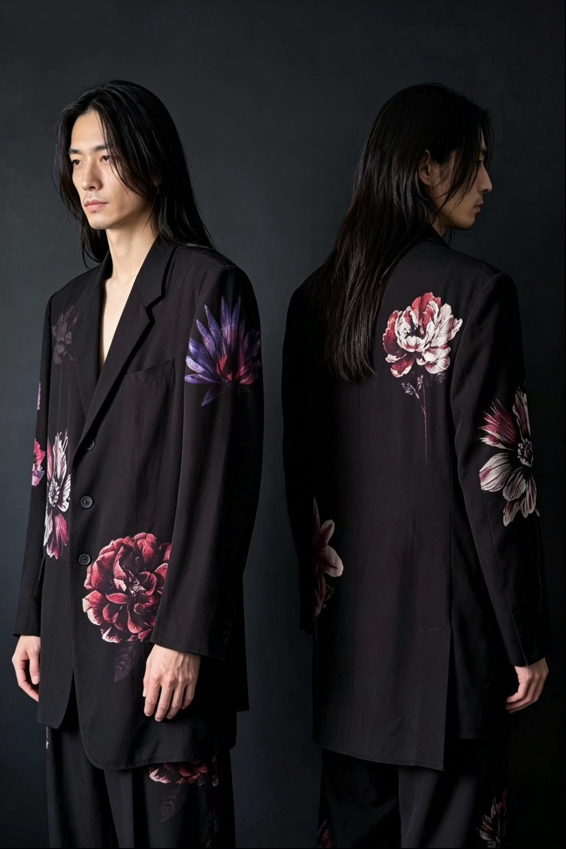 Yohji Yamamoto 25ss Silk Floral Coat — detail