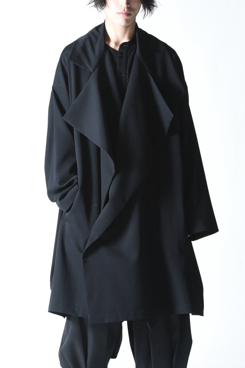 Yohji Yamamoto Pleated Wool Coat — front