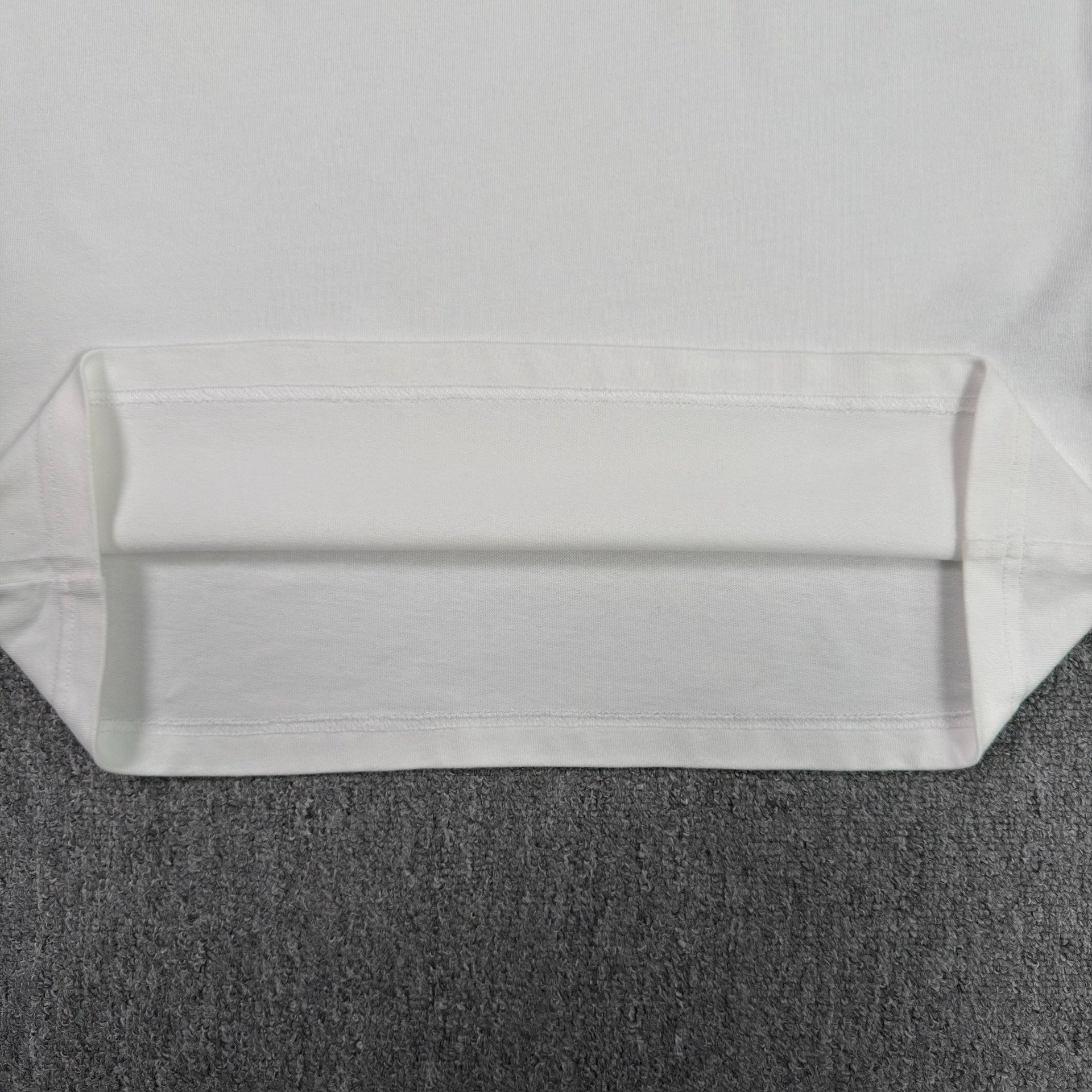 Dior White Embossed Logo Short-Sleeve Tee — label