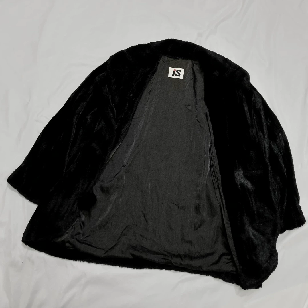 Issey Miyake 1980s Fur Coat — label