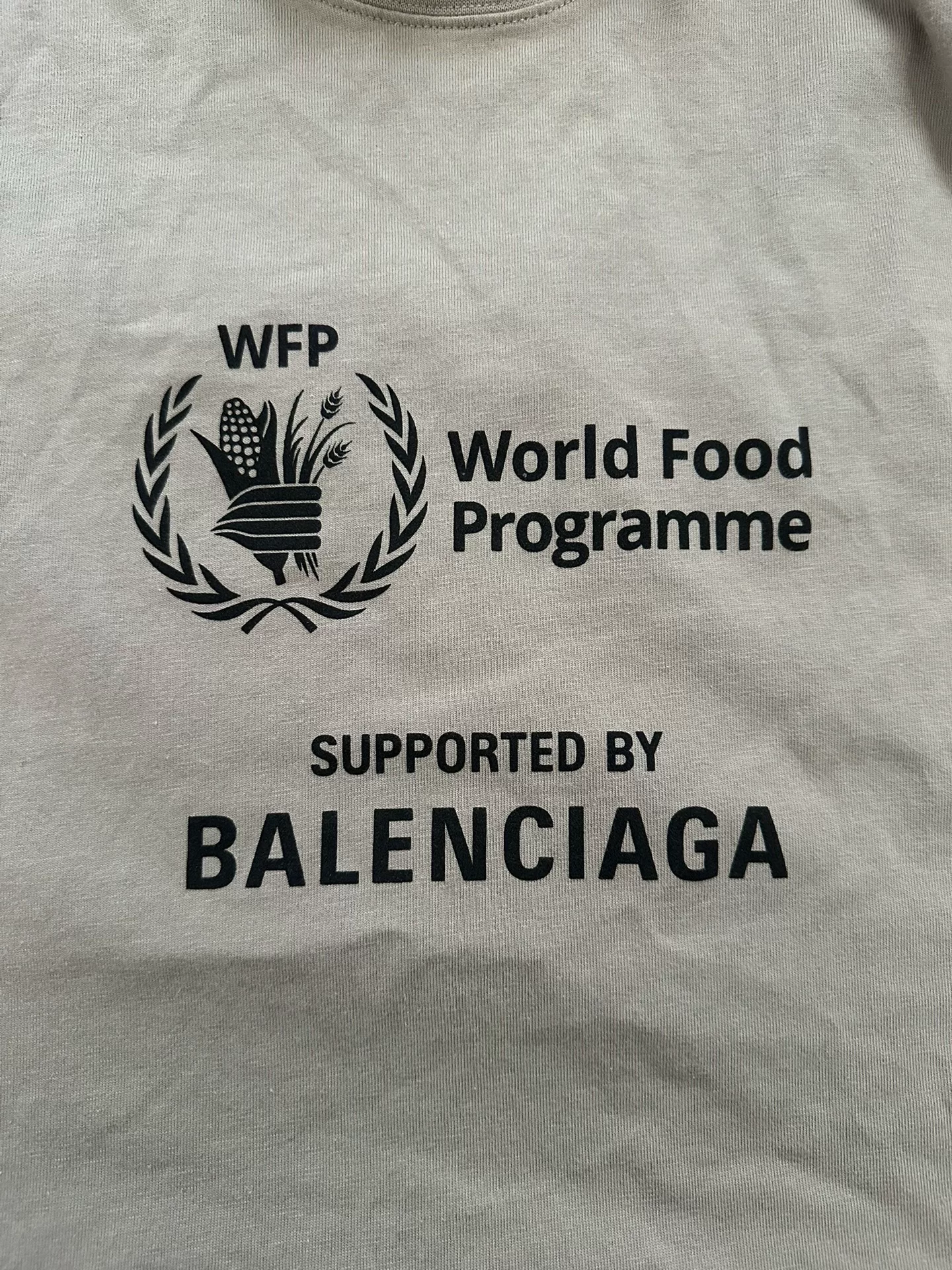 Balenciaga x WFP Logo Short-Sleeve T-Shirt — detail