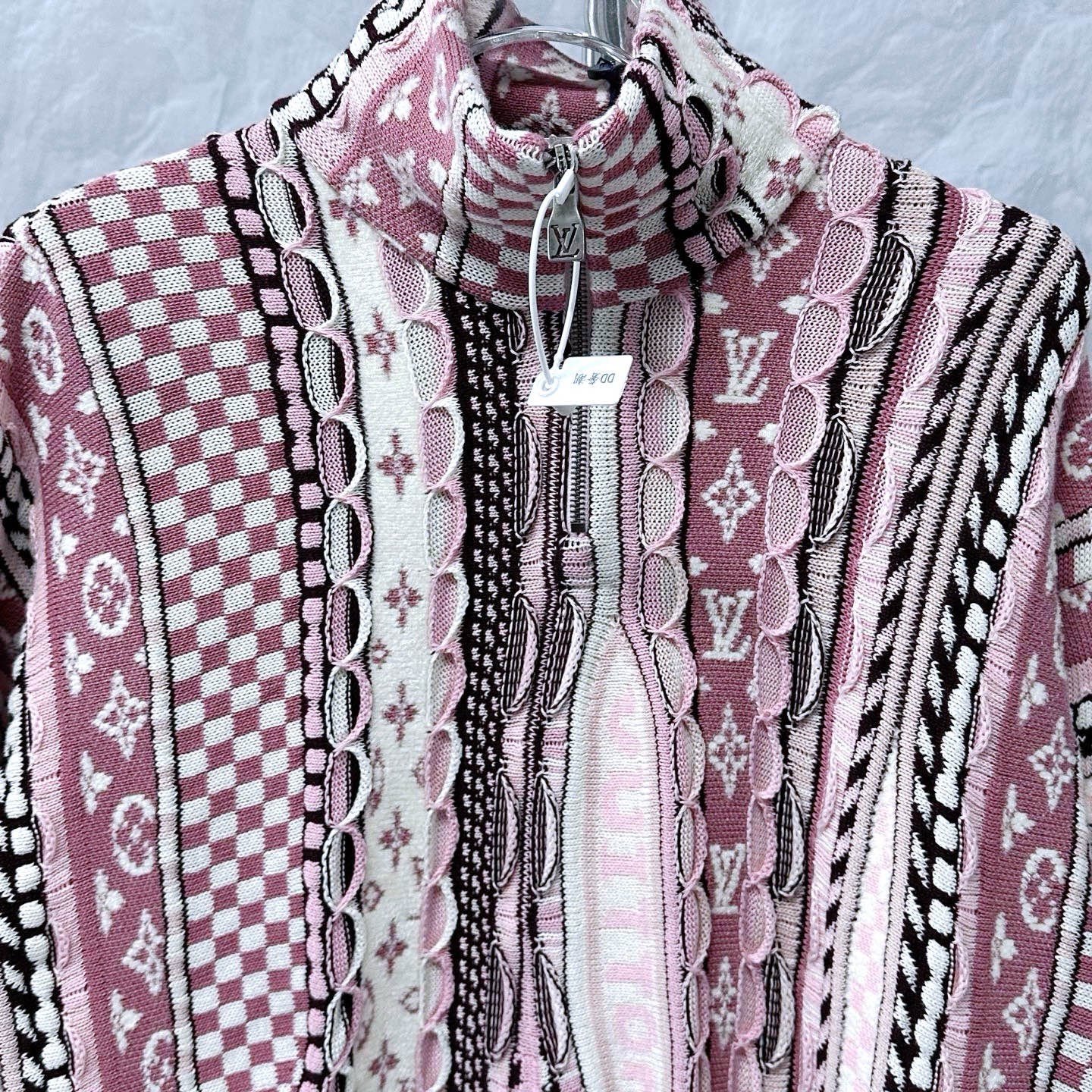 Louis Vuitton Nigo FW25 Pink Half-Zip Sweatshirt — front