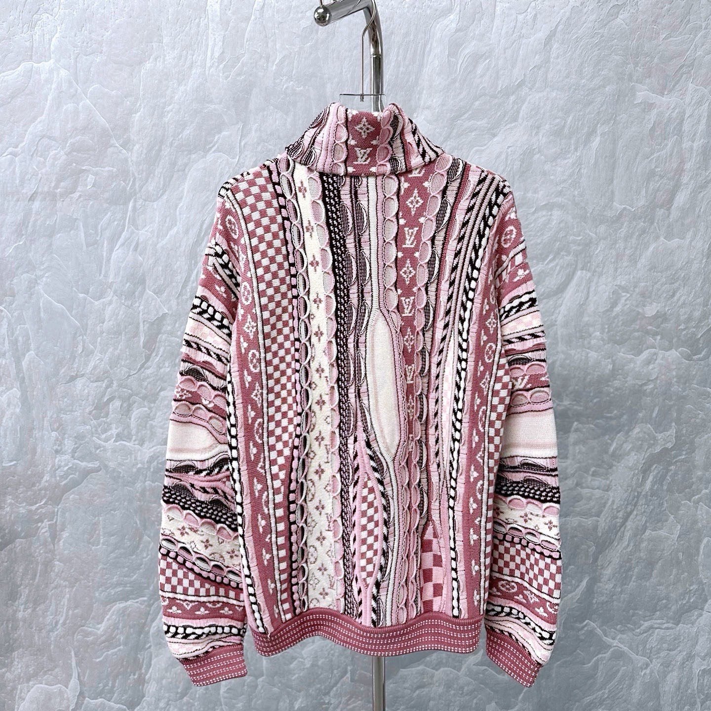 Louis Vuitton Nigo FW25 Pink Half-Zip Sweatshirt — back