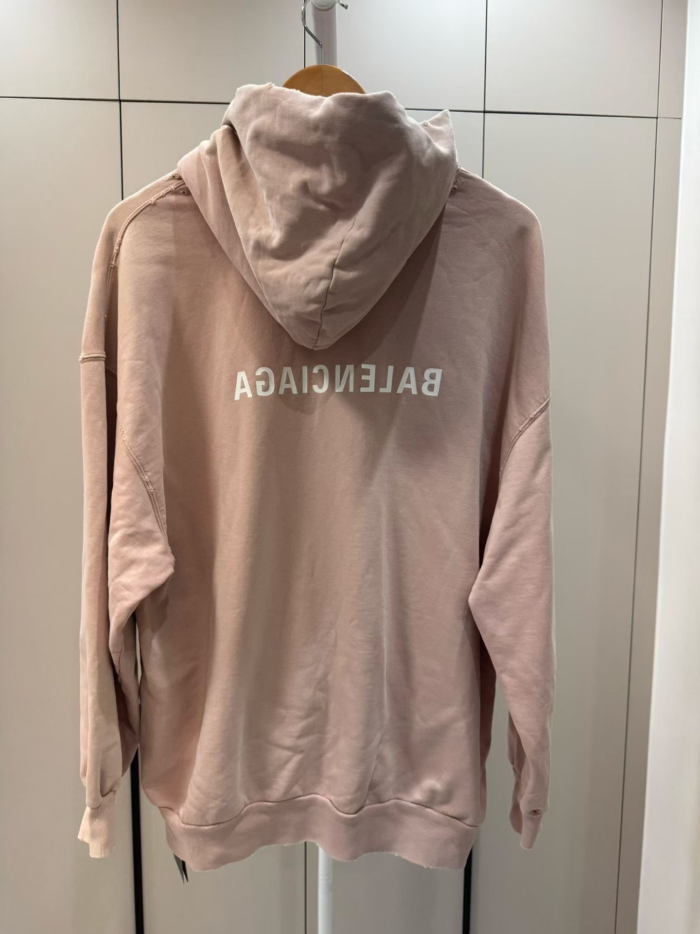Balenciaga Pink Logo Zip Hoodie — front