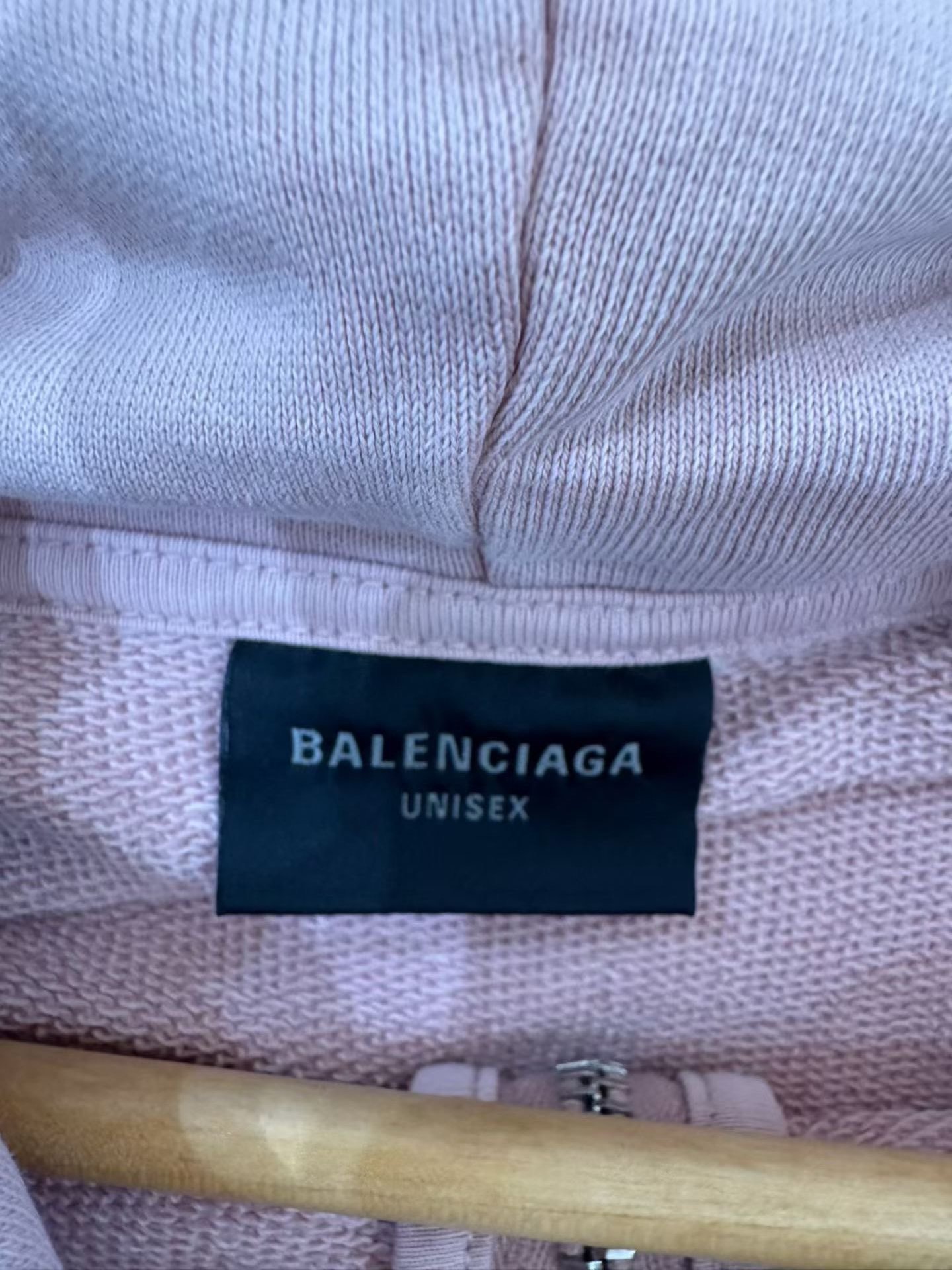 Balenciaga Pink Logo Zip Hoodie — back