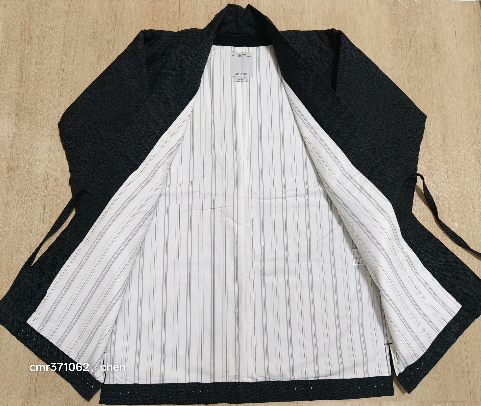 visvim 16AW Dotera Wool Stripe Coat — back